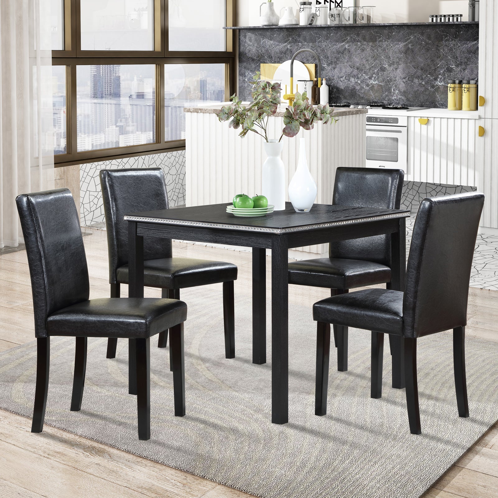 5 Piece Wooden Dining Table Set-1