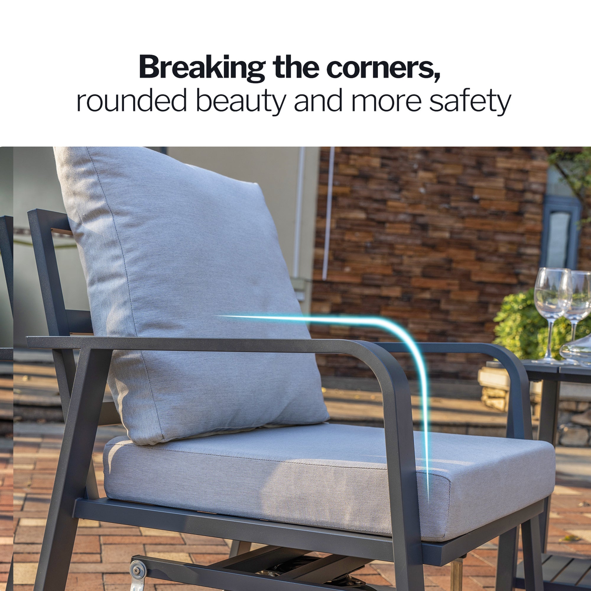 FR Aluminum Outdoor Sofa Swivel Seats