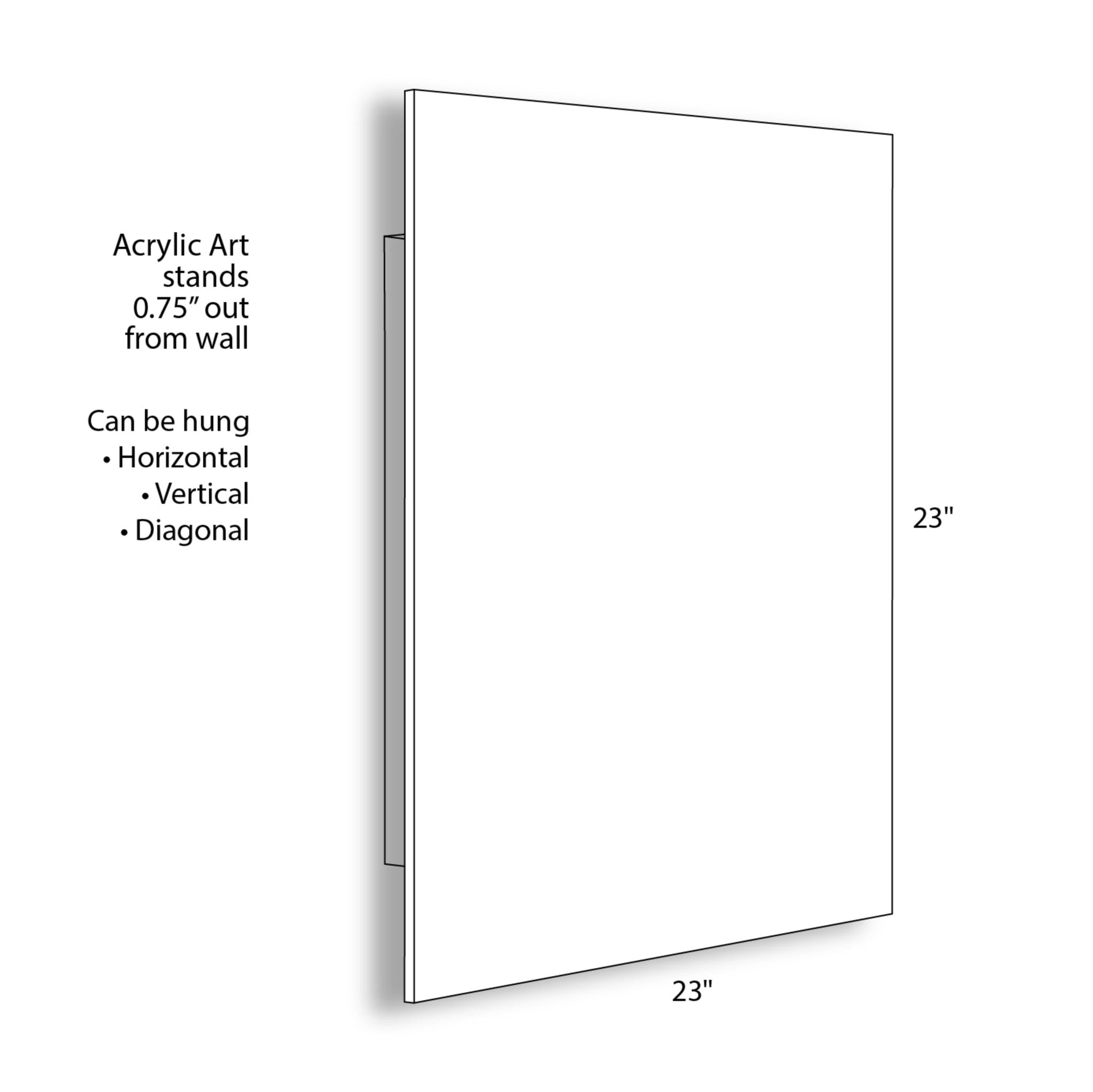 Tiger Minimalist Animal Portrait on Black Close Crop Floating Acrylic Art by The Creative Bunch Studio