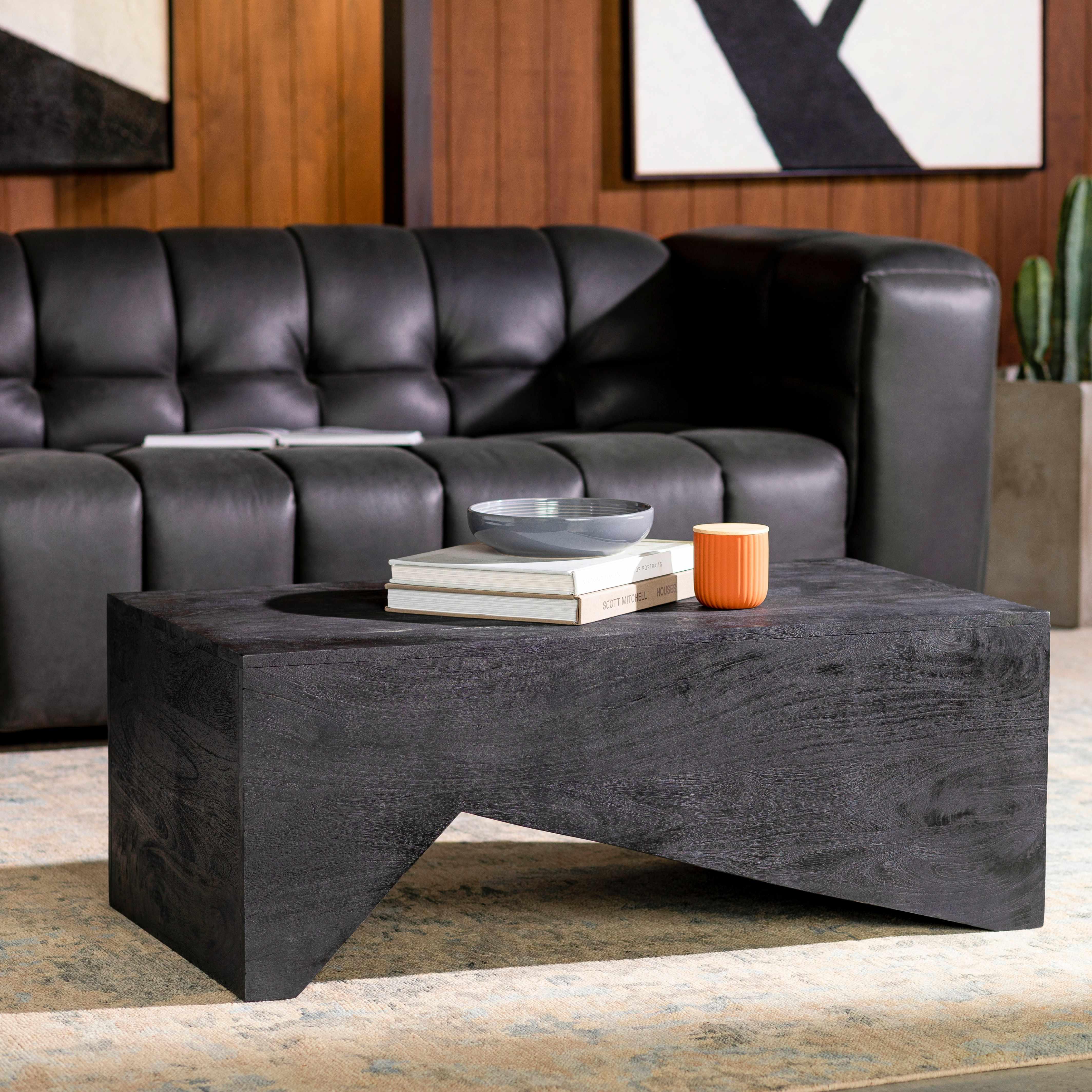 Abana Black Minimalist Coffee Table - PRHOMZ