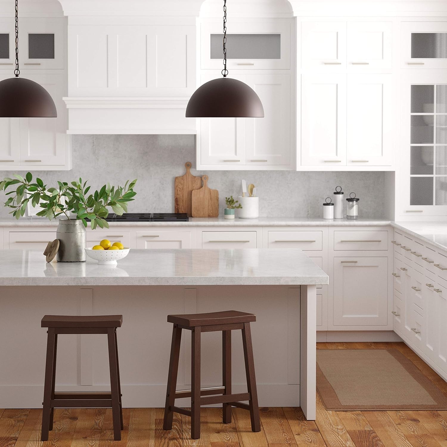 Walnut Saddle Seat Counter Stool 24 Inch Set Of 2 Stools