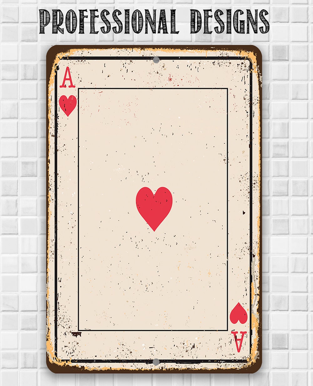 Ace of Hearts Card - Metal Sign
