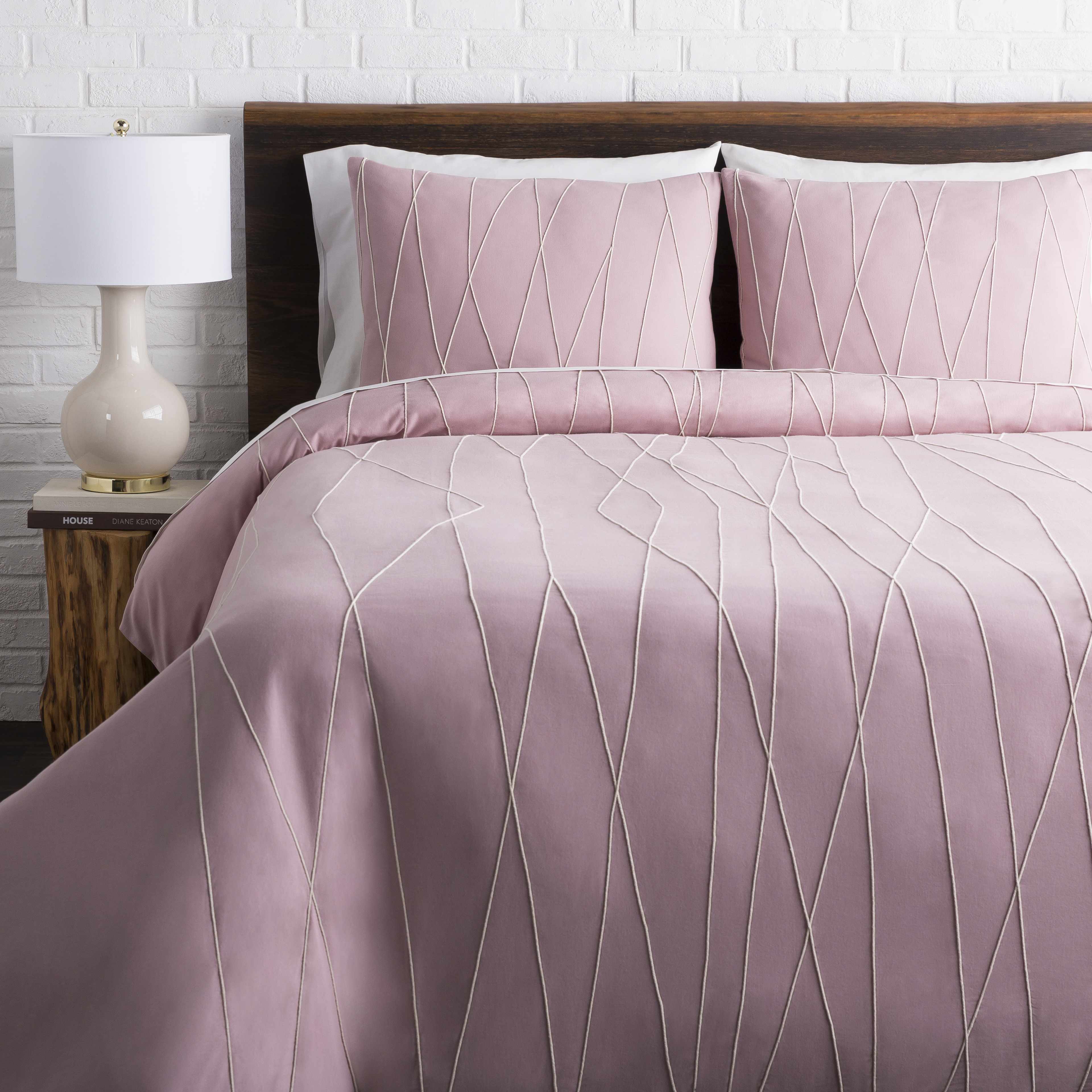 Adela Mauve Geometric Cotton Bedding Set-0