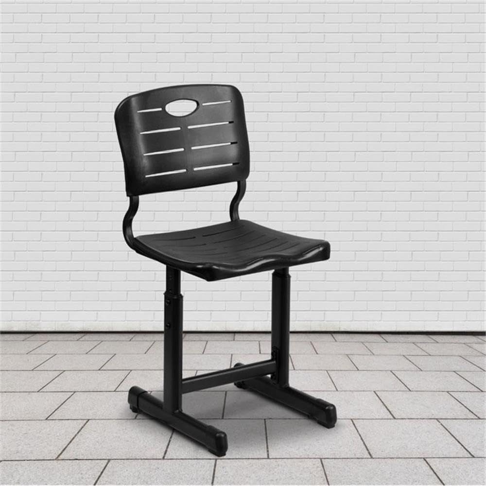Adjustable Height Black Classroom Chair With Pedestal Frame