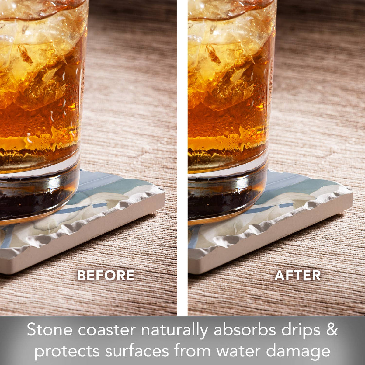 Blue Palms Absorbent Stone Coaster | Single