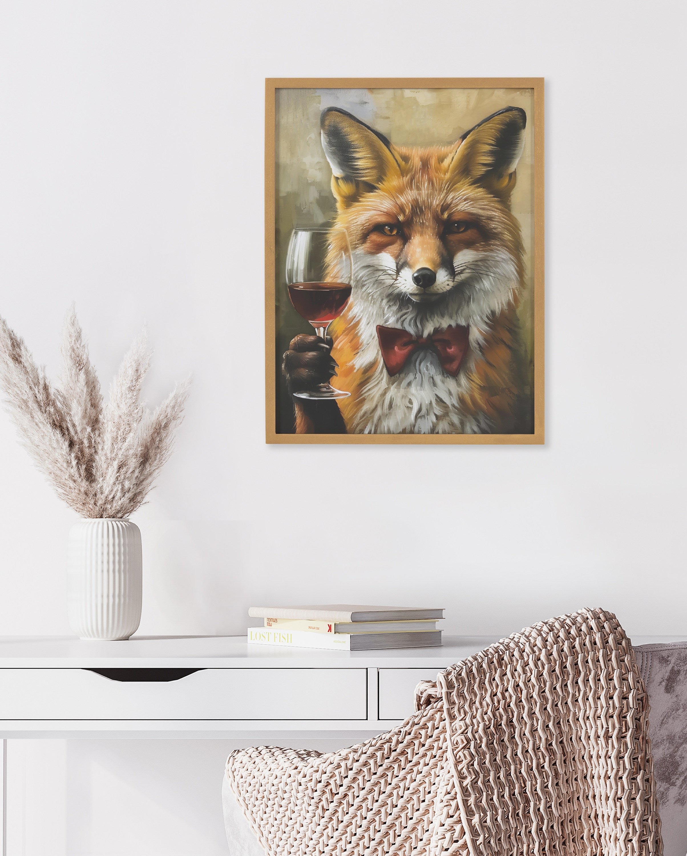 Gallery Traditional Fox Wine Tasting Print by The Creative Bunch Studio