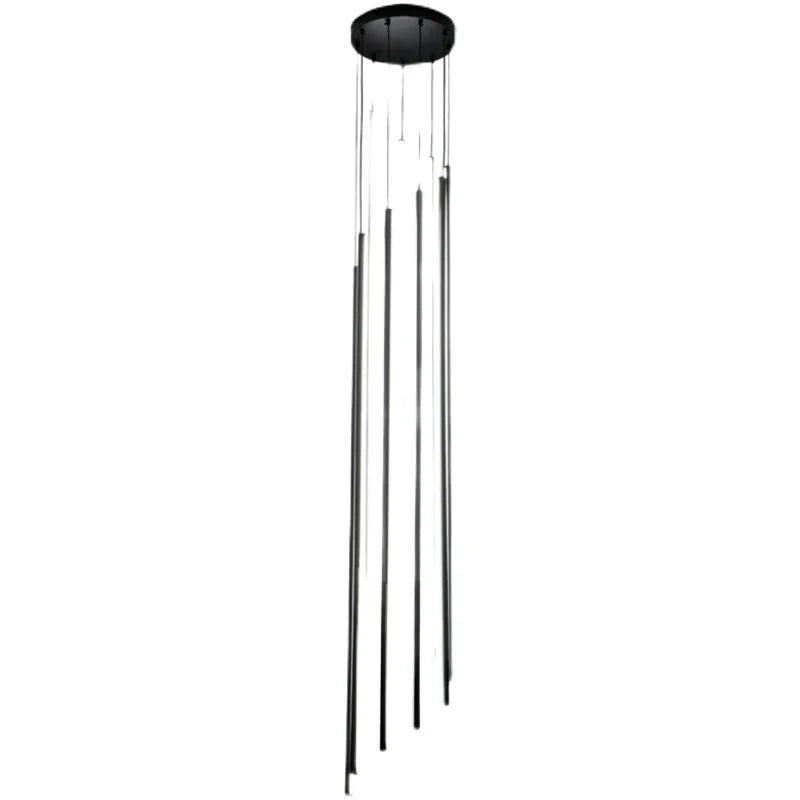 Harper's Black Stair Long LED Chandelier - A Modern Masterpiece for Elegance and Sophistication