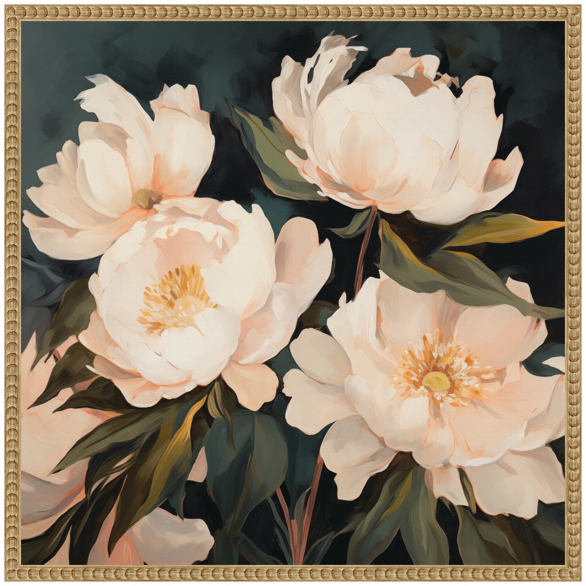 Sylvie Beautiful Painterly Floral Bouquets 2 Framed Canvas by The Creative Bunch Studio