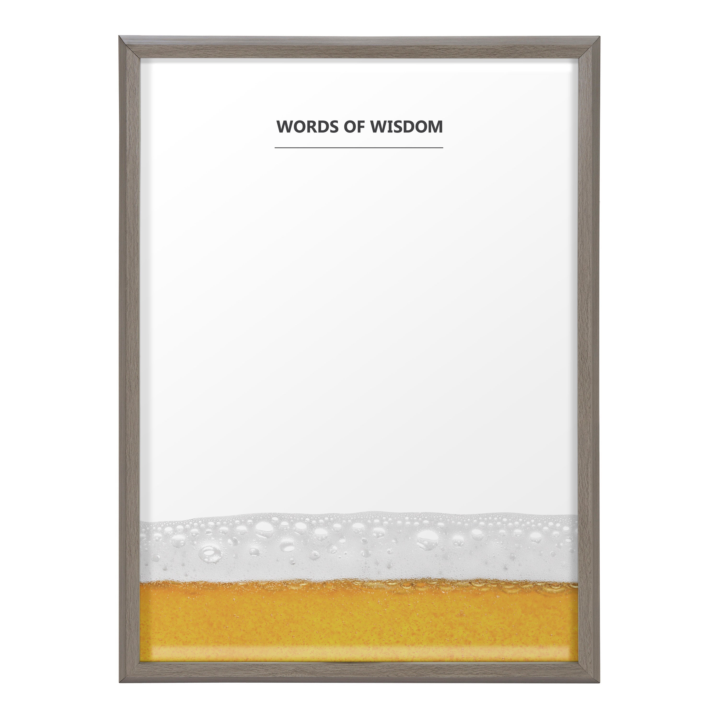Blake Beer Words of Wisdom Dry Erase Framed Printed Glass by The Creative Bunch Studio
