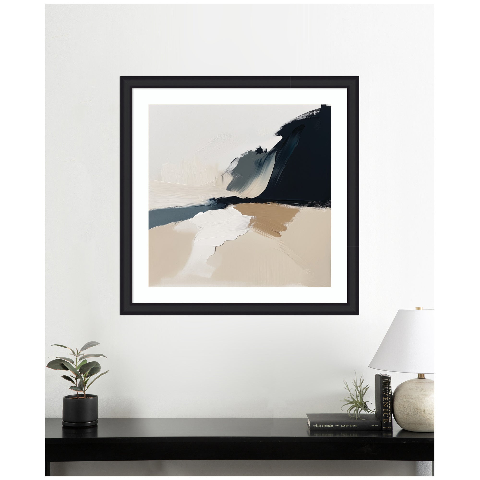 Framed Art Coastal Sand Modern Abstract Landscape II by The Creative Bunch Studio
