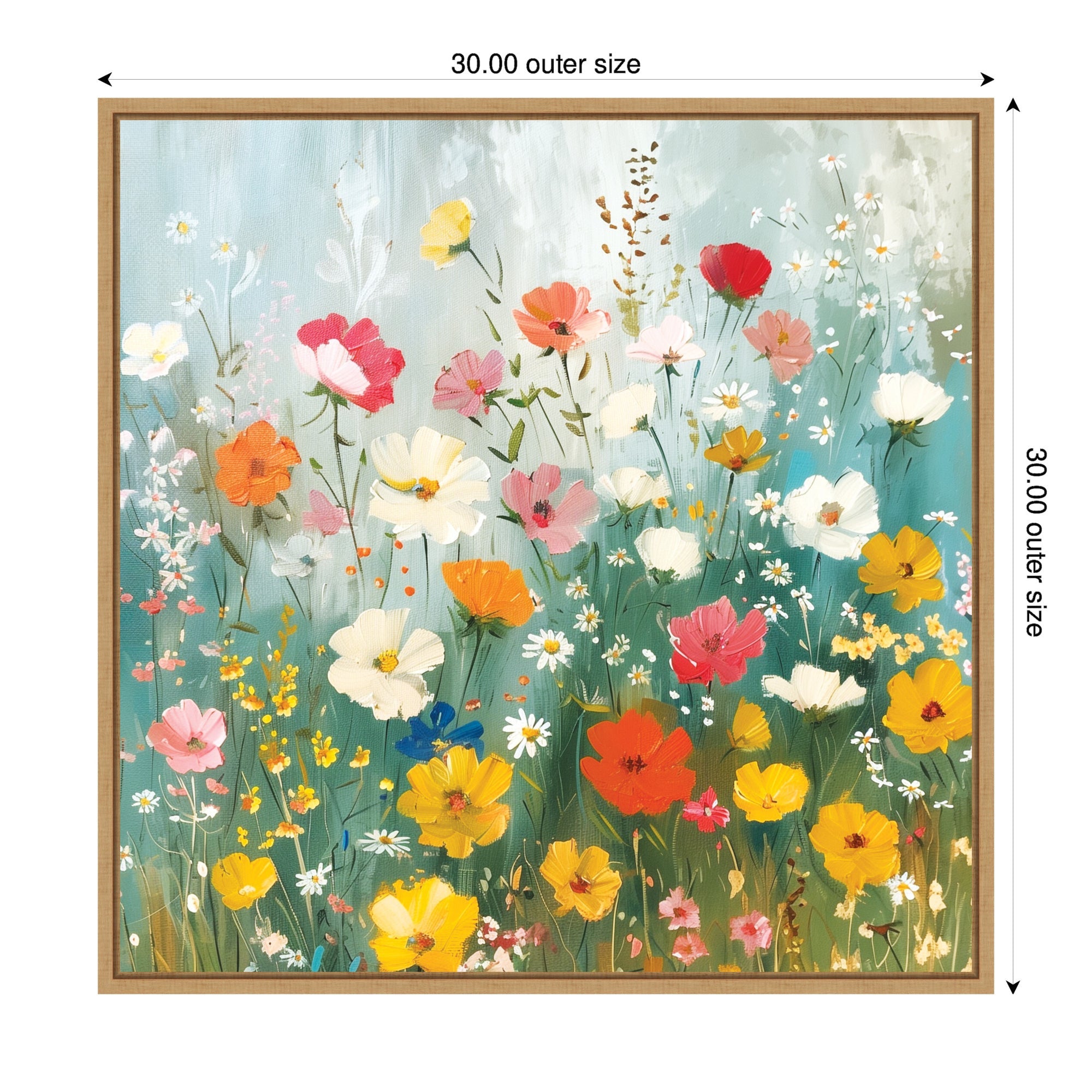 Sylvie Boho Wildflower Garden Framed Canvas by The Creative Bunch Studio