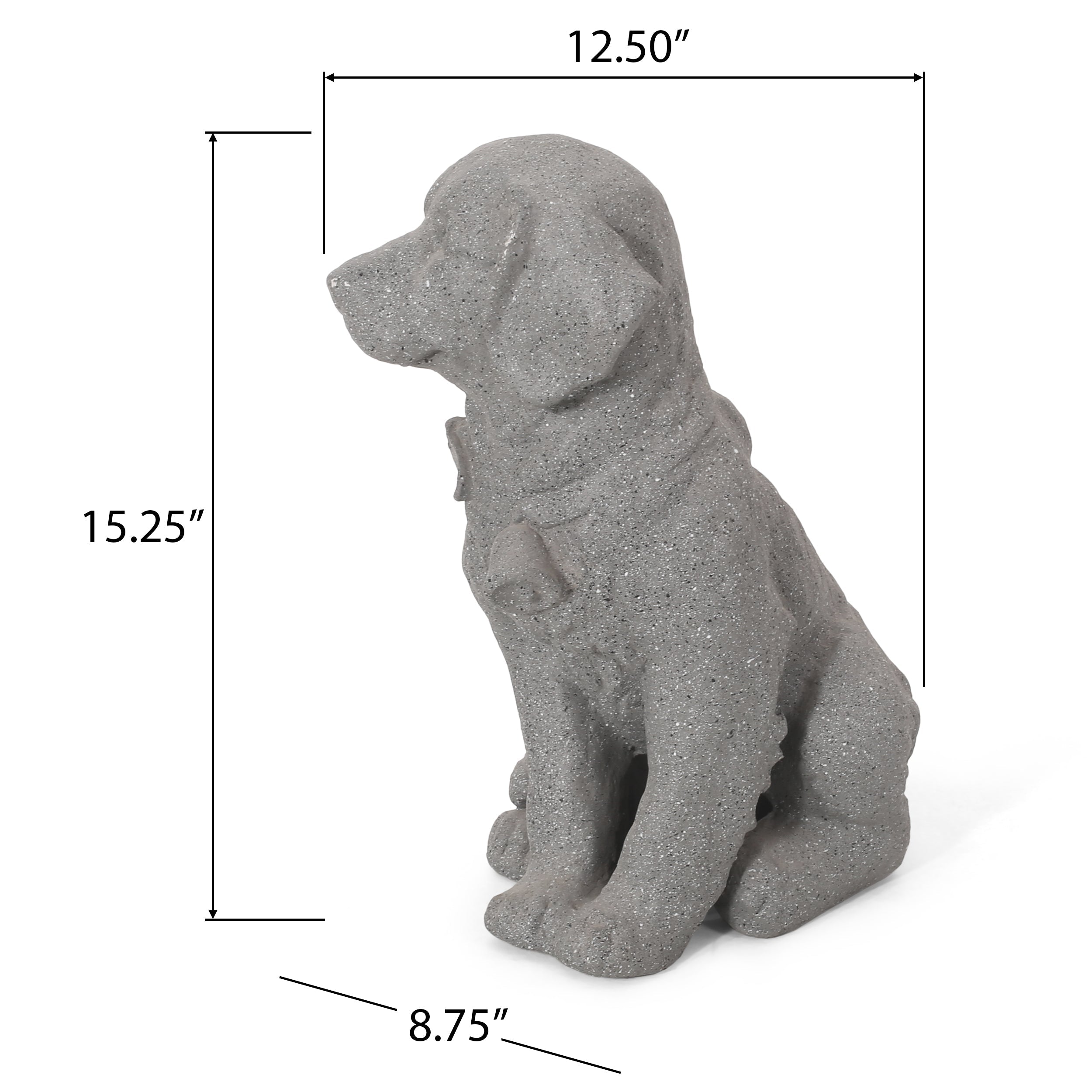 MGO Dog Statue, Outdoor Stone Gray