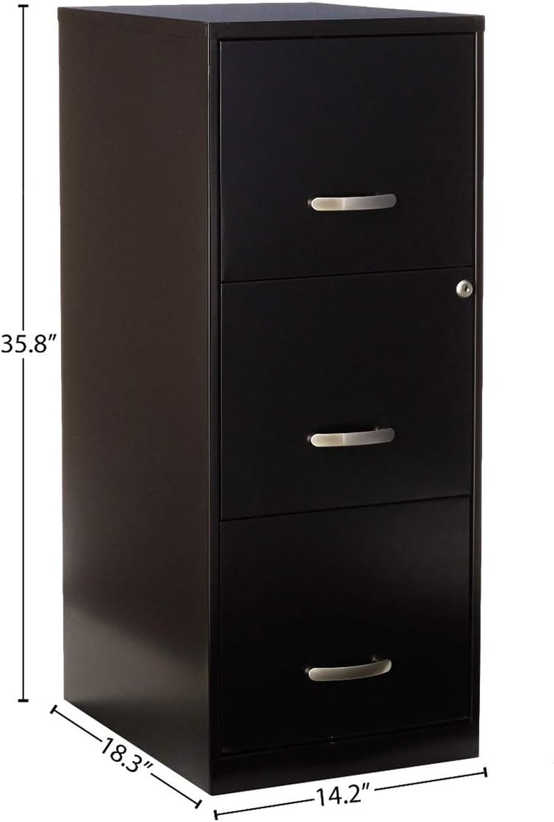 SOHO 18 Inch 3 Drawer Vertical File Cabinet With Lock