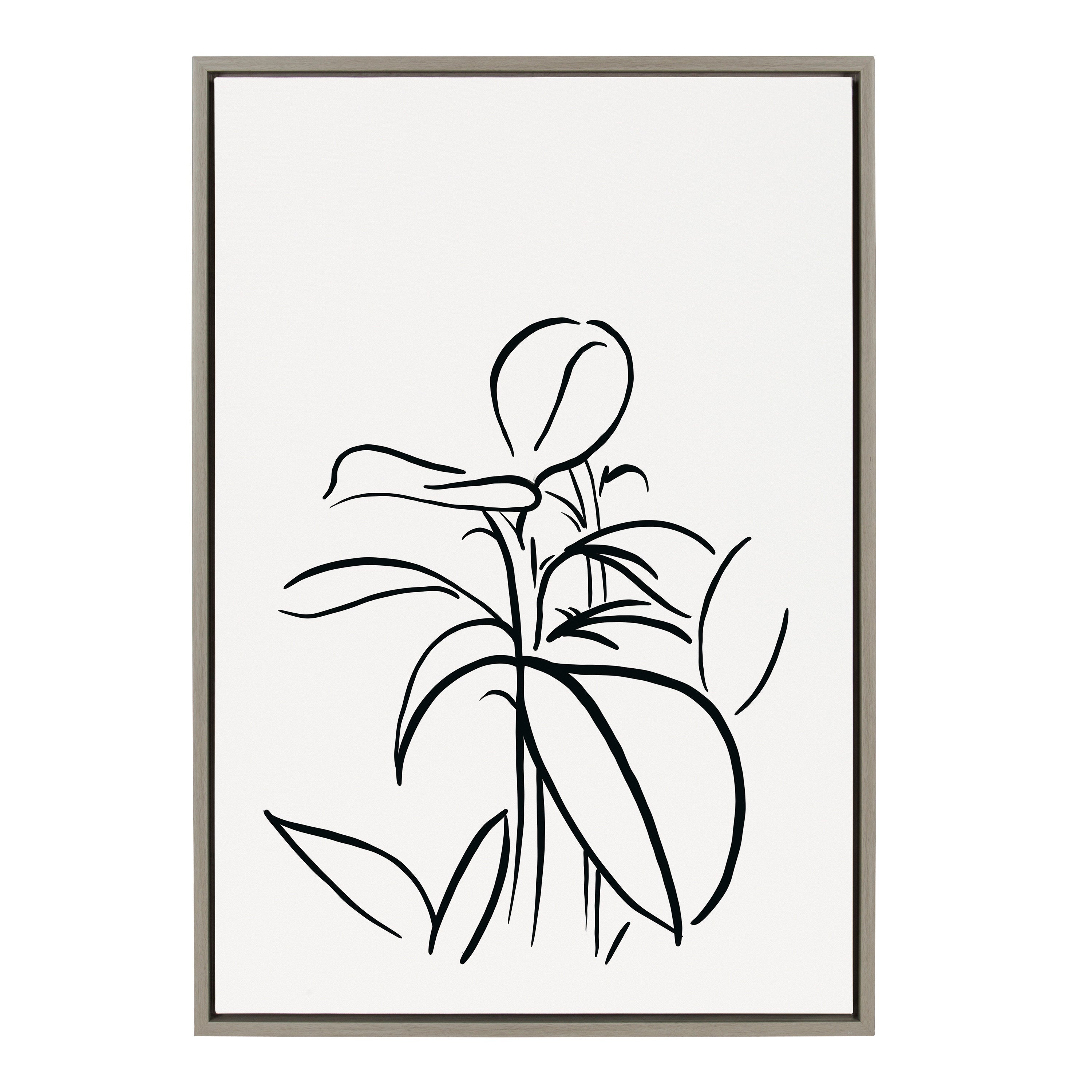 Sylvie Botanical Sketch Print No 1 Framed Canvas by The Creative Bunch Studio