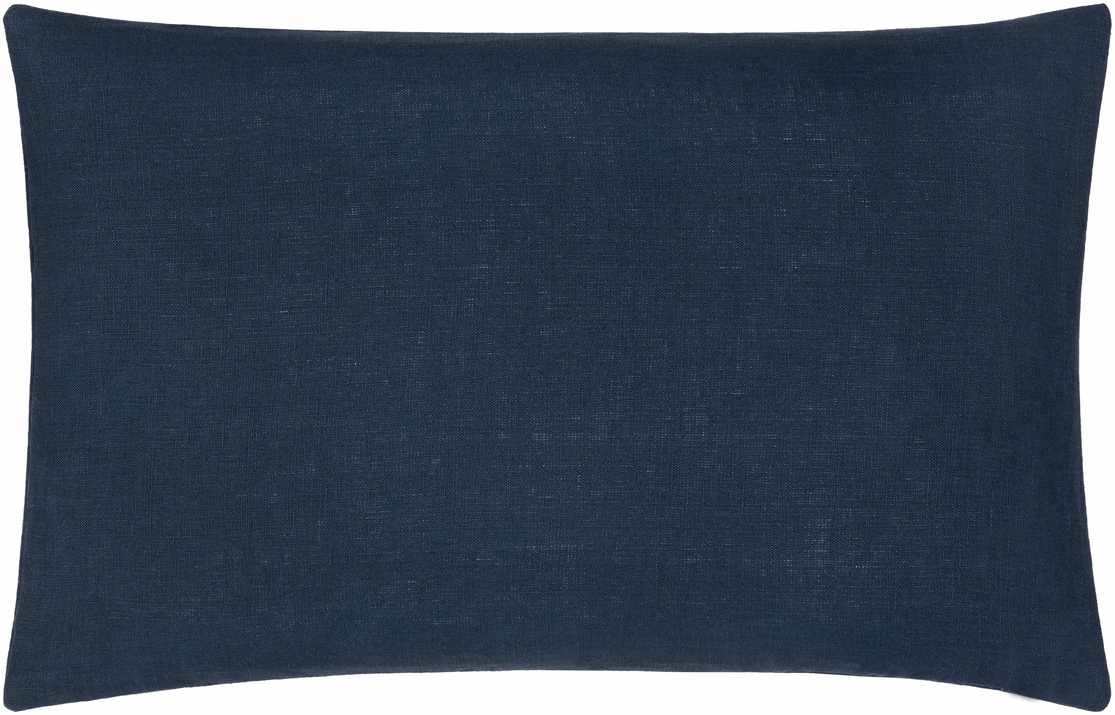Alaminos Navy Linen Square Throw Pillow-1