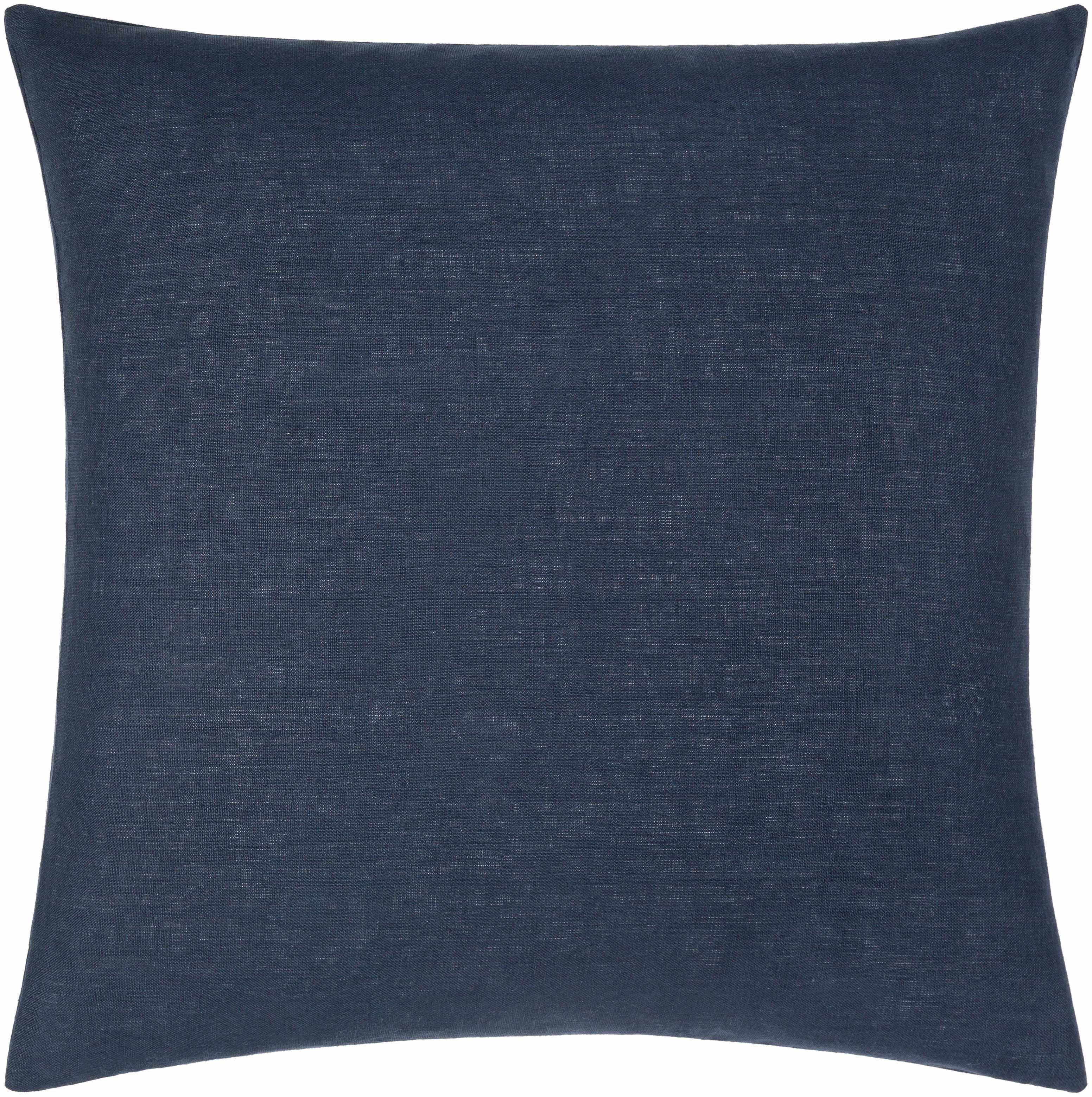 Alaminos Navy Linen Square Throw Pillow-0