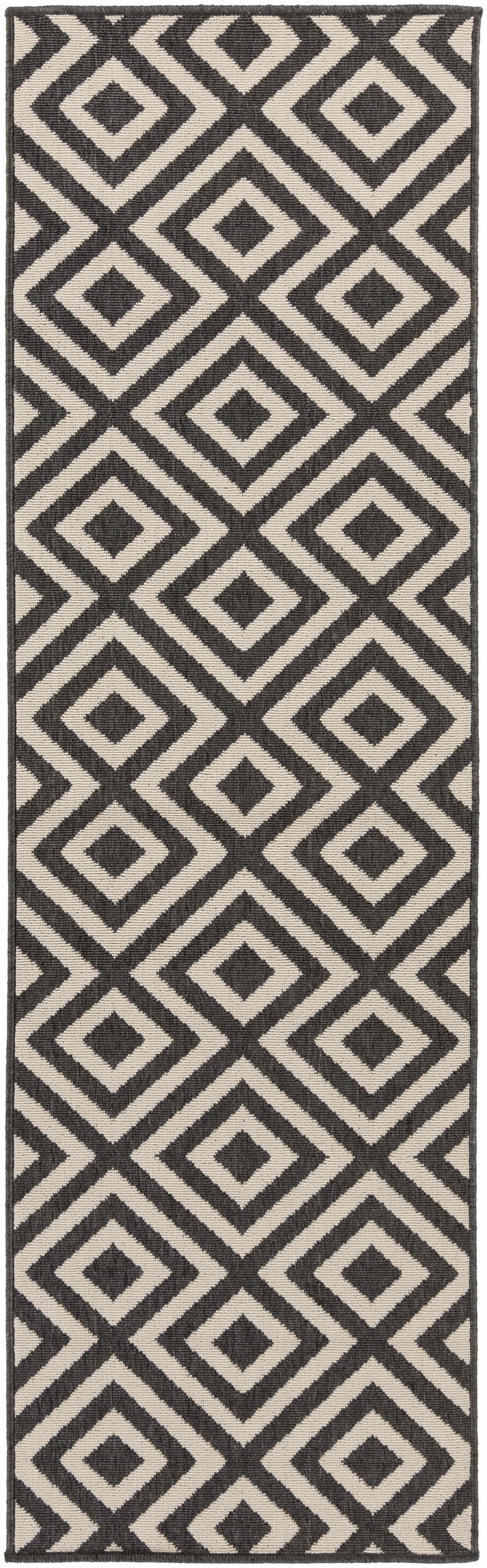 Spilsby Black Trellis Outdoor Rug - PRHOMZ