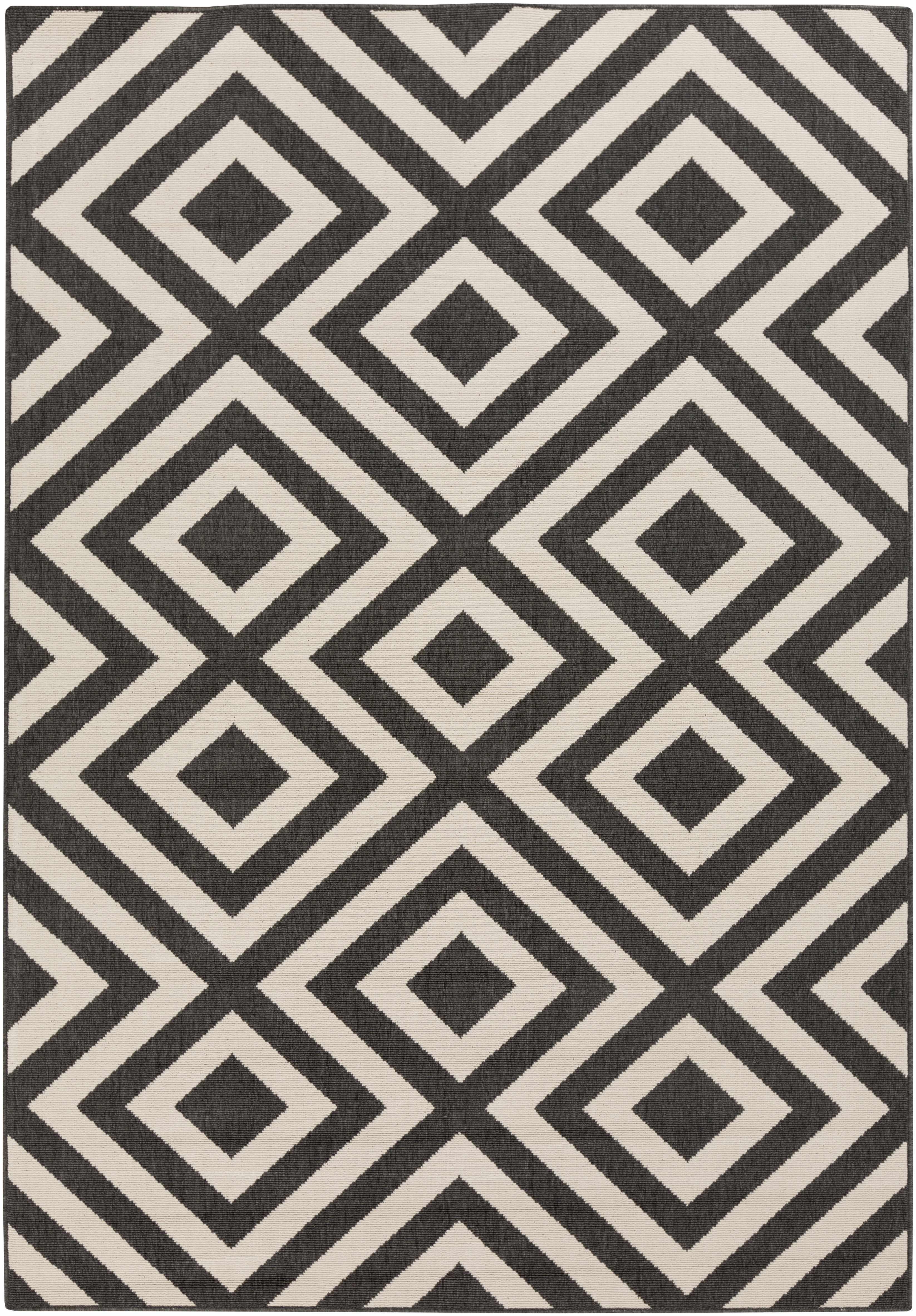 Spilsby Black Trellis Outdoor Rug - PRHOMZ