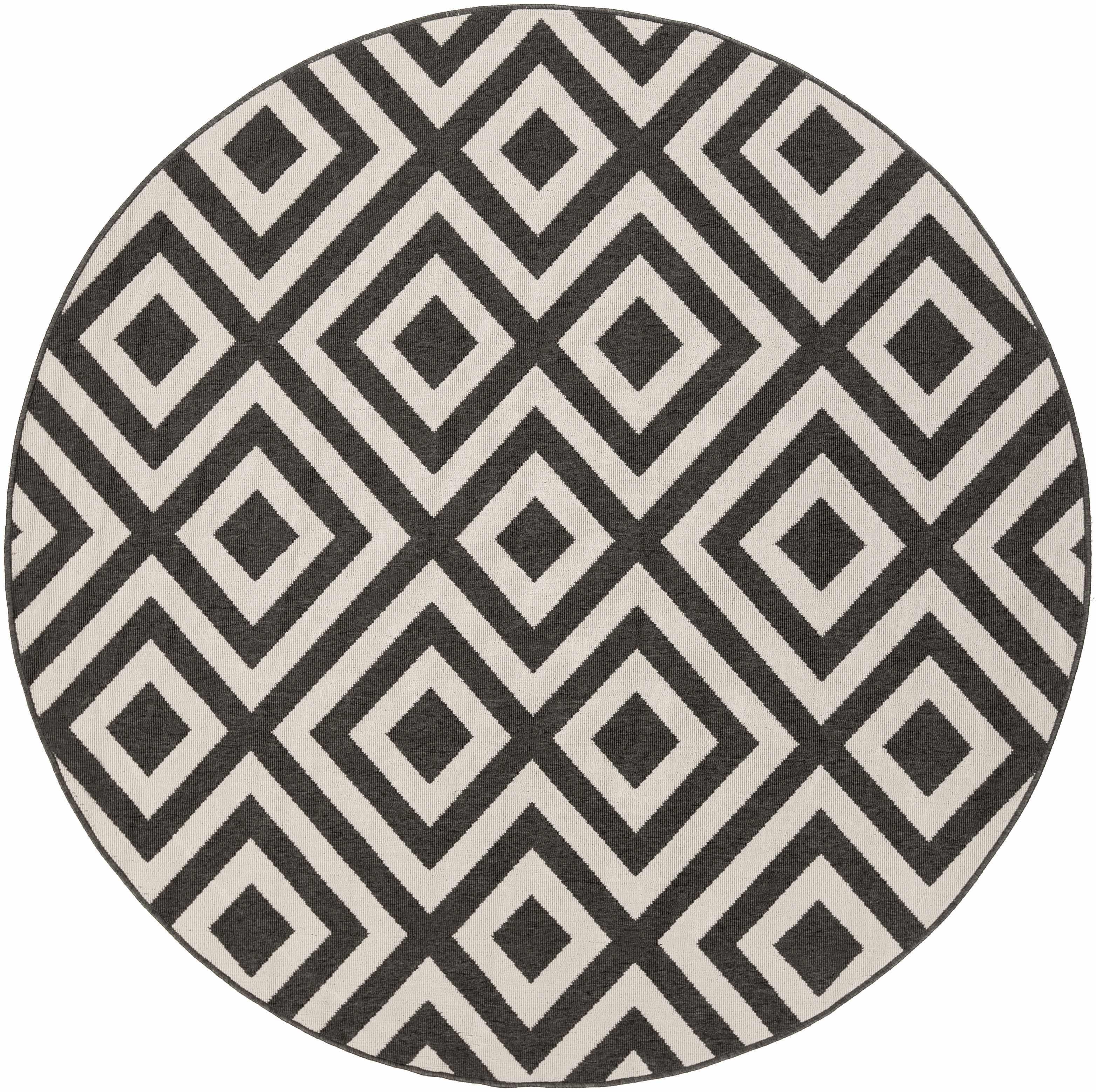 Spilsby Black Trellis Outdoor Rug - PRHOMZ