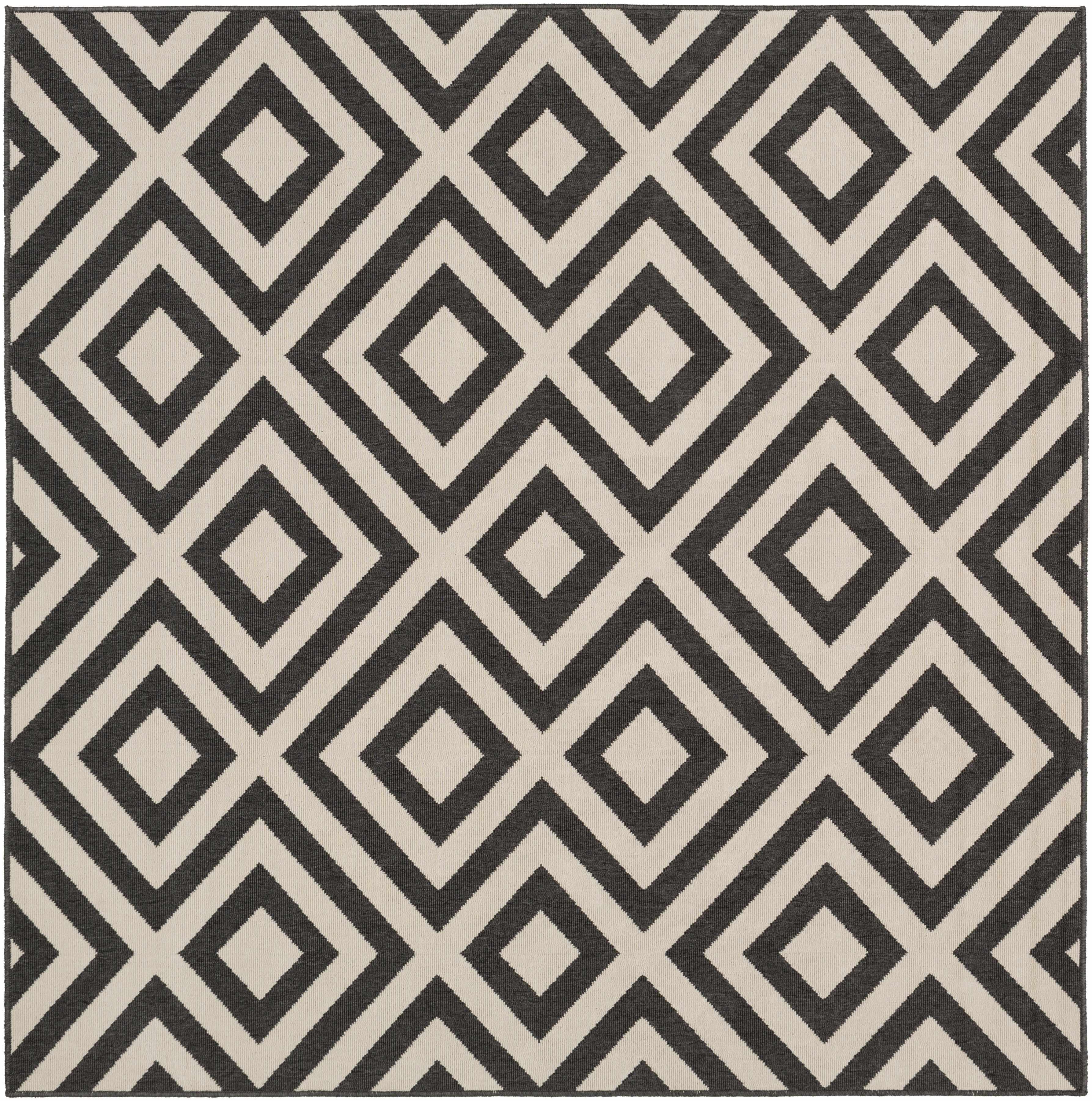 Spilsby Black Trellis Outdoor Rug - PRHOMZ