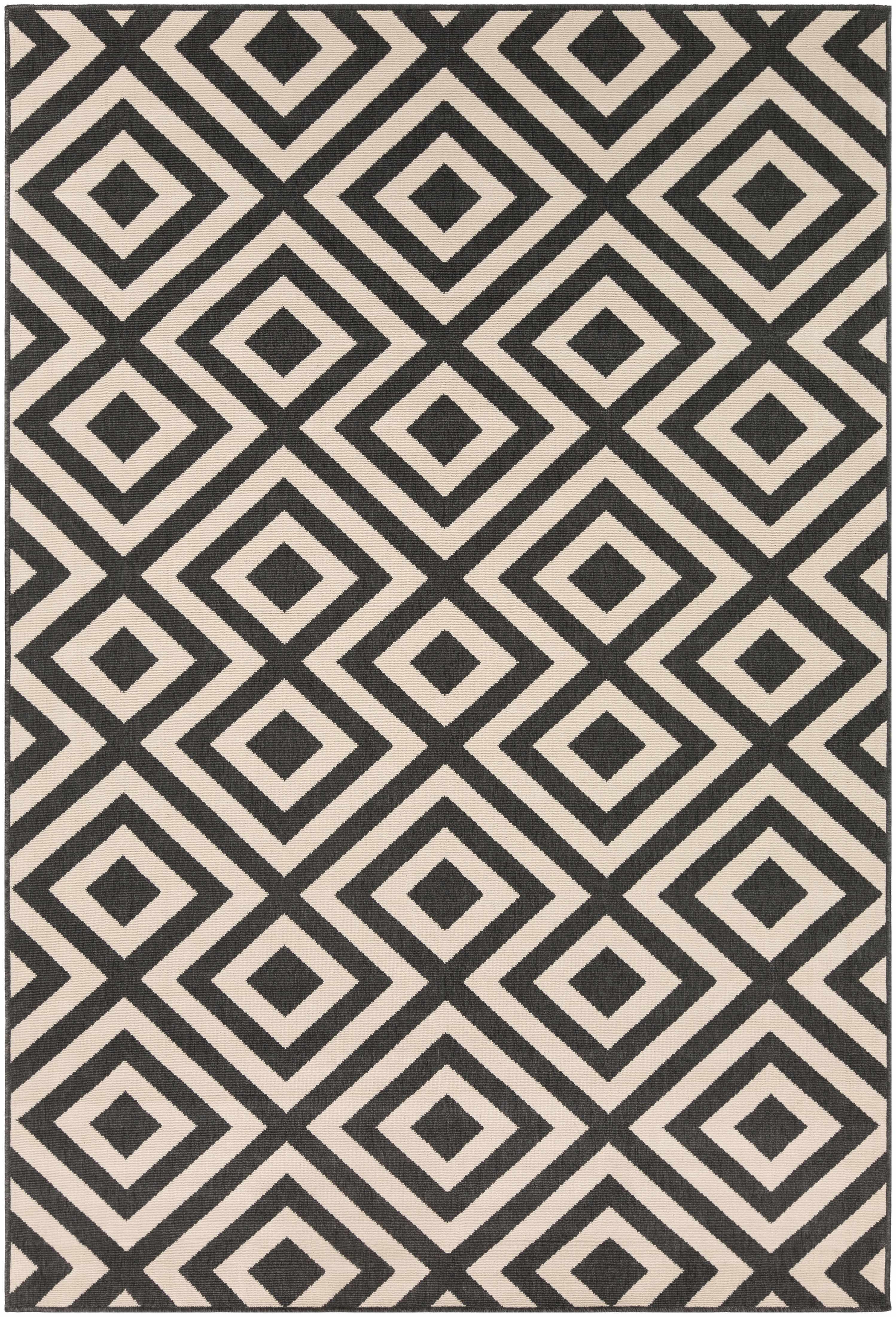 Spilsby Black Trellis Outdoor Rug - PRHOMZ