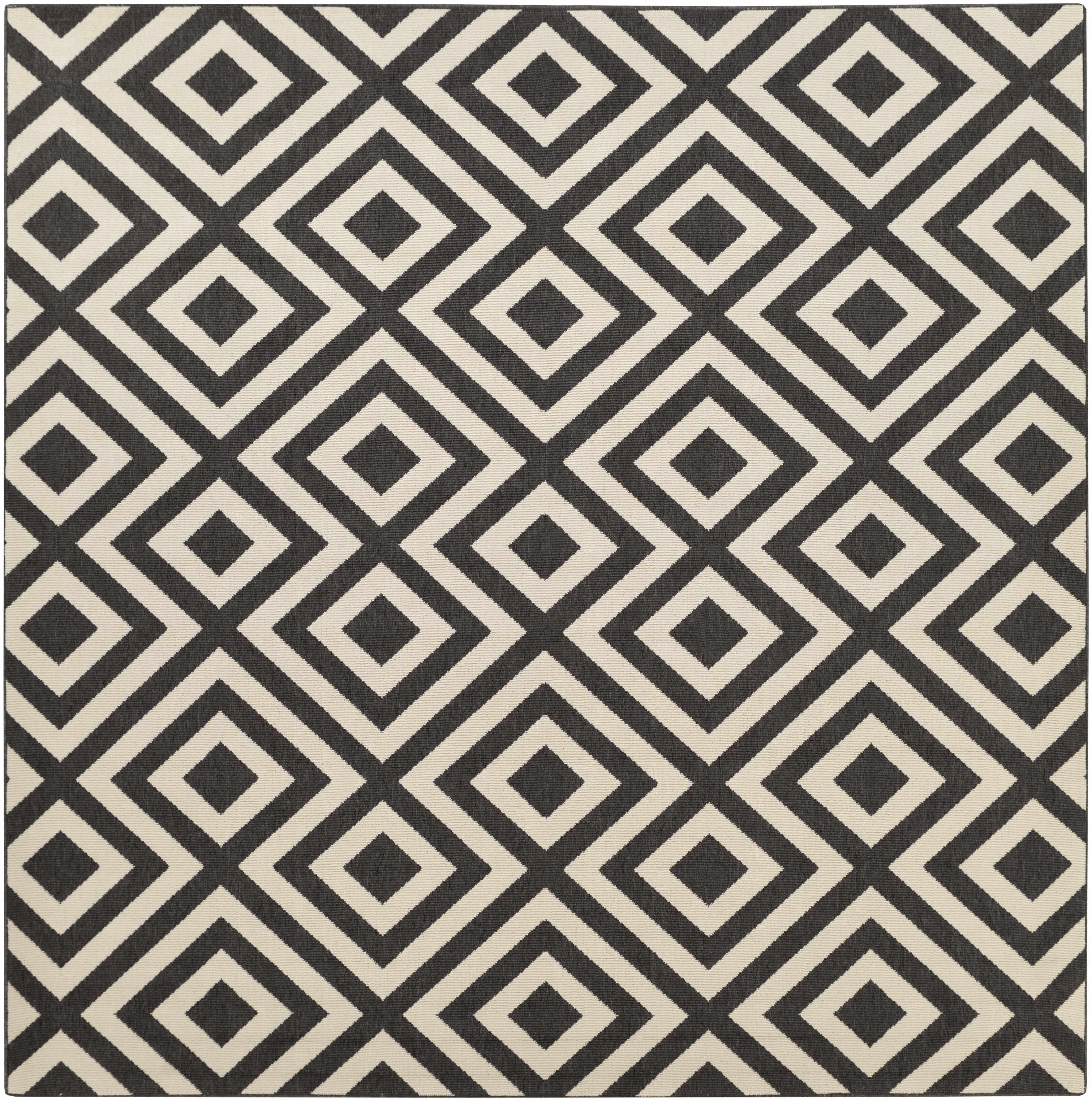 Spilsby Black Trellis Outdoor Rug - PRHOMZ