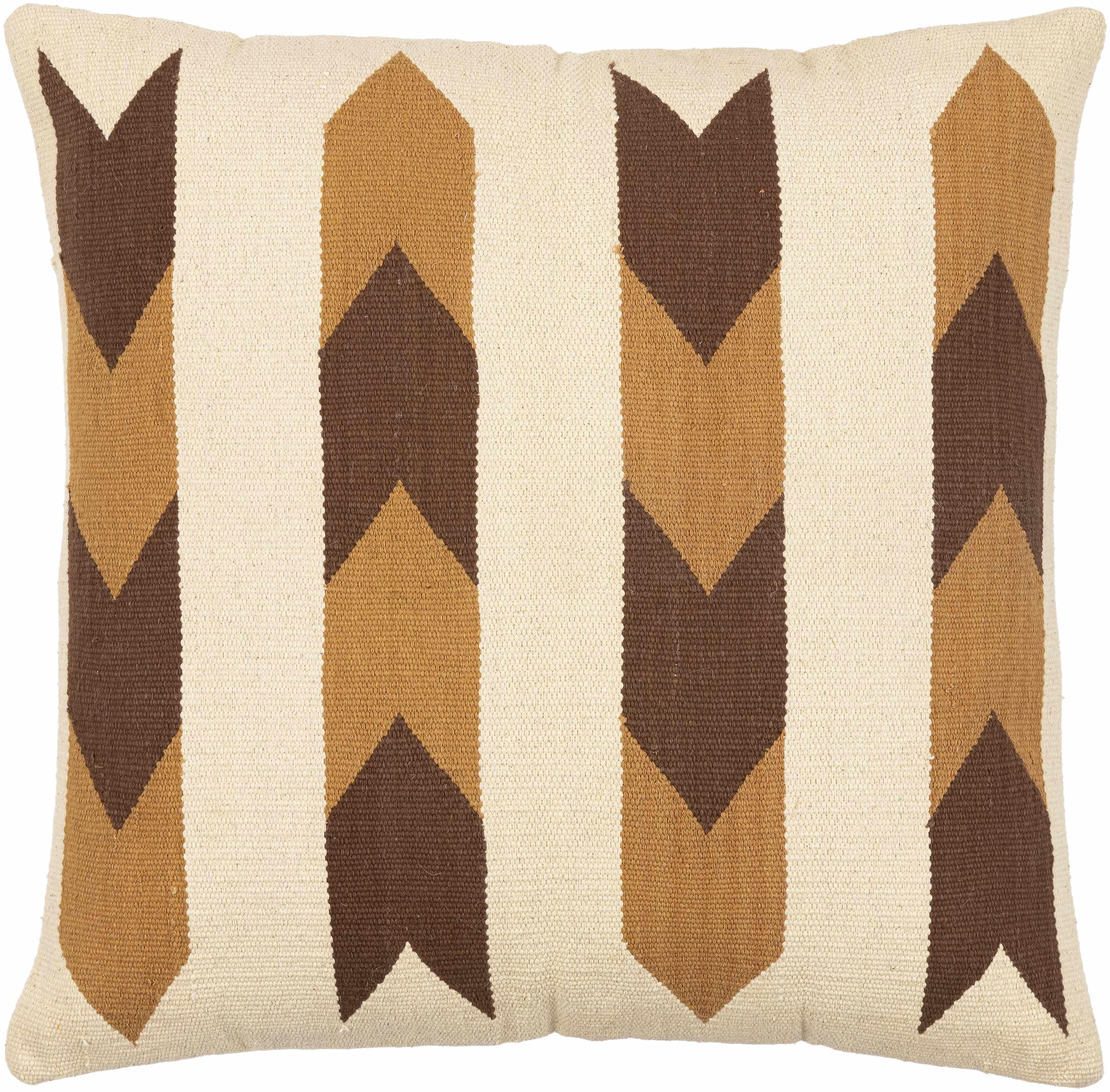 Almagro Rustic Chevron Brown Throw Pillow - Clearance - PRHOMZ