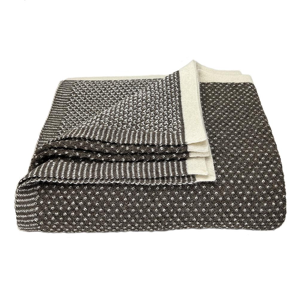 Cocoa Dot Reversible Alpaca Throw - PRHOMZ