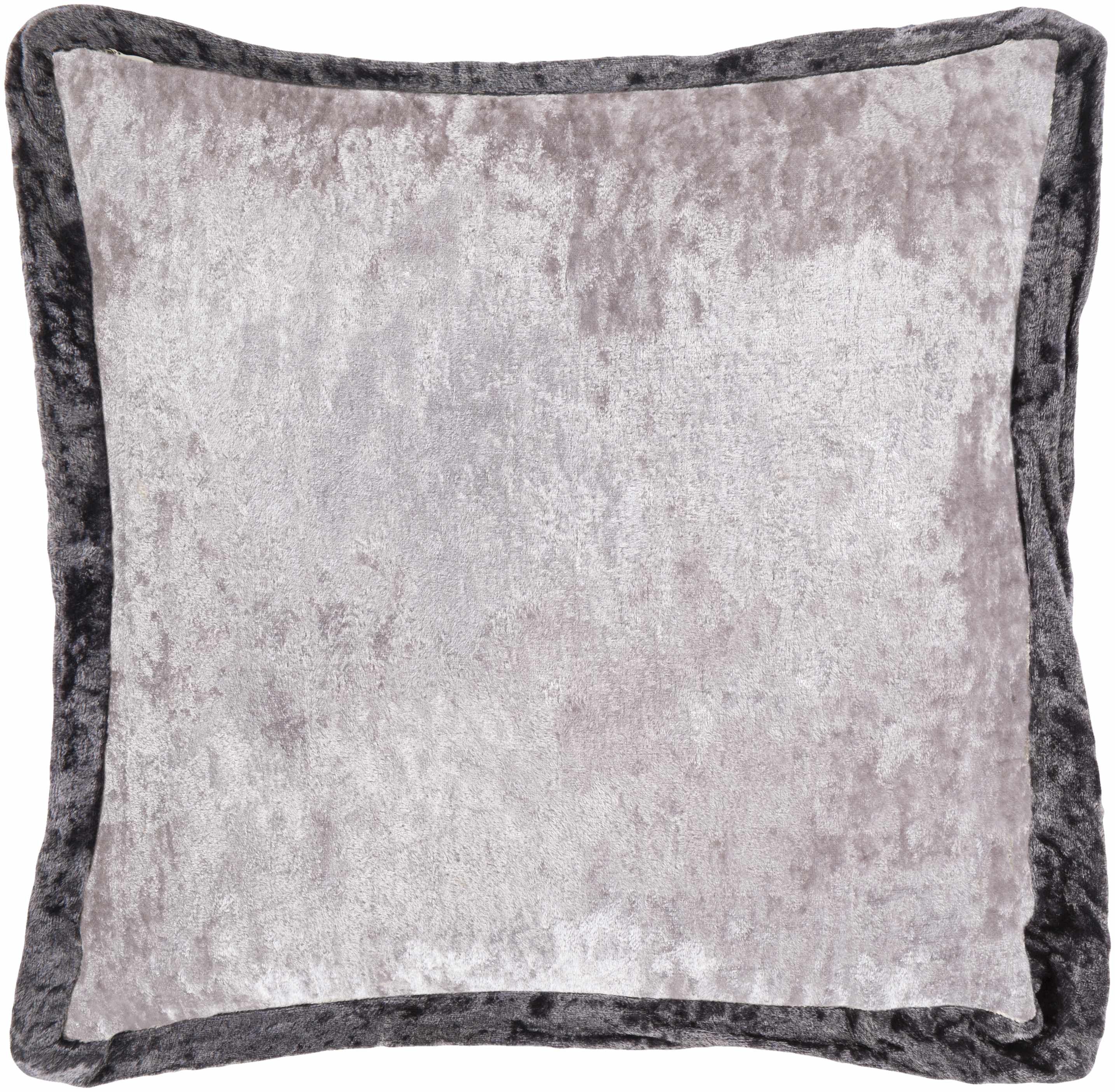 Alpine Silver Velvet Bordered Accent Pillow - Clearance-0