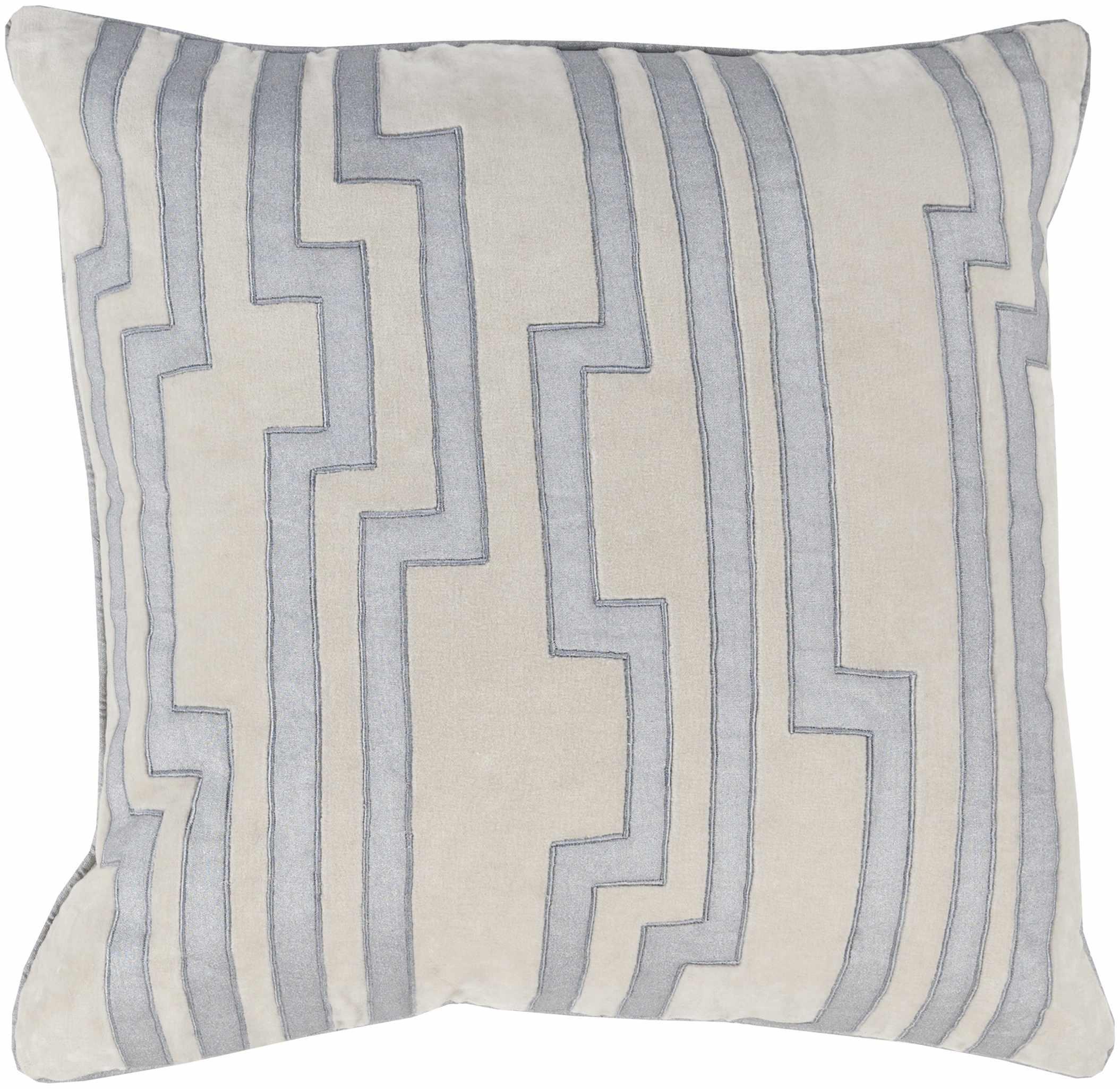 Alvarado Grey Geometric Square Accent Pillow - Clearance - PRHOMZ
