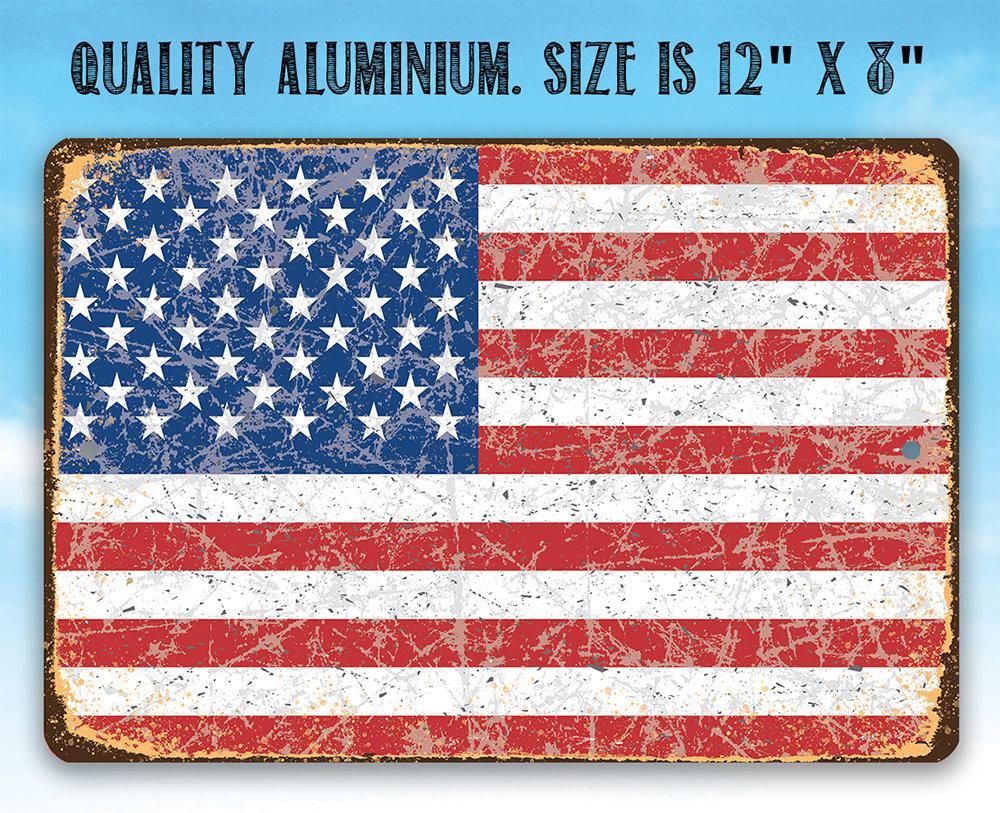 American Flag Grunge - Metal Sign