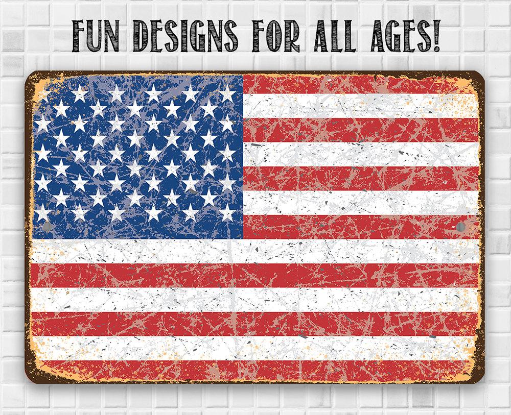American Flag Grunge - Metal Sign
