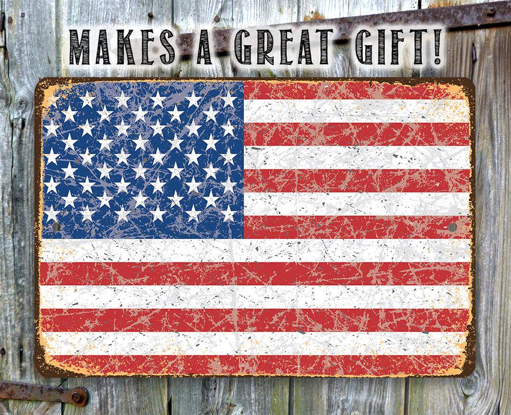 American Flag Grunge - Metal Sign