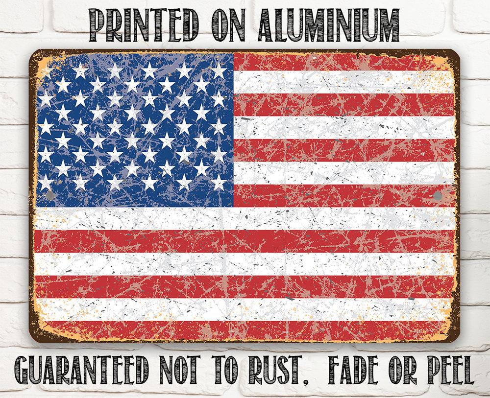 American Flag Grunge - Metal Sign