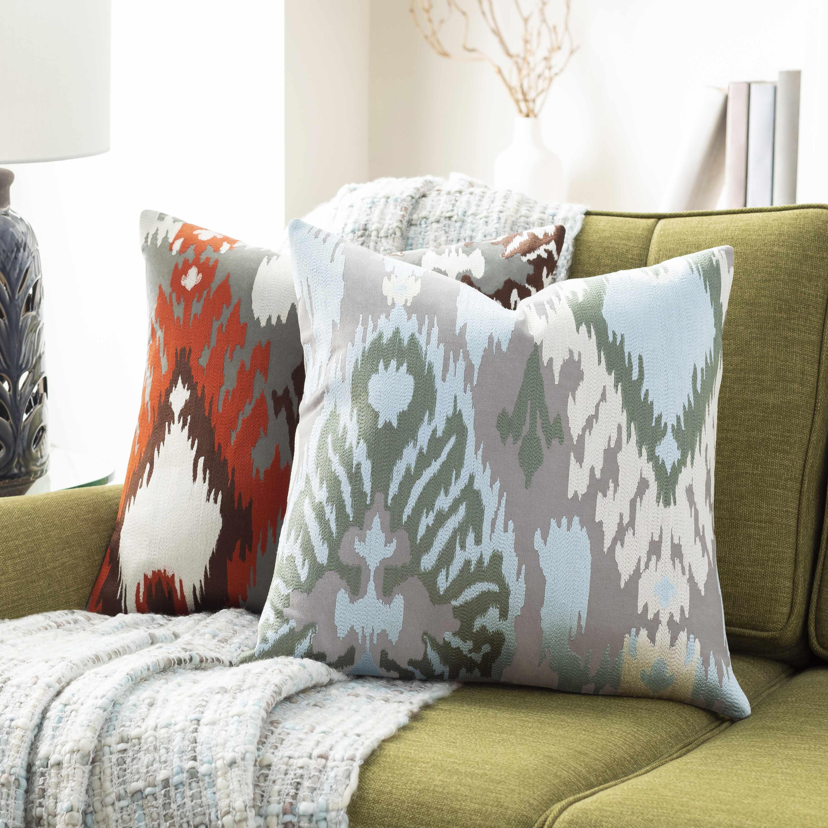 Minier Orange Brown Abstract Throw Pillow - Clearance-1