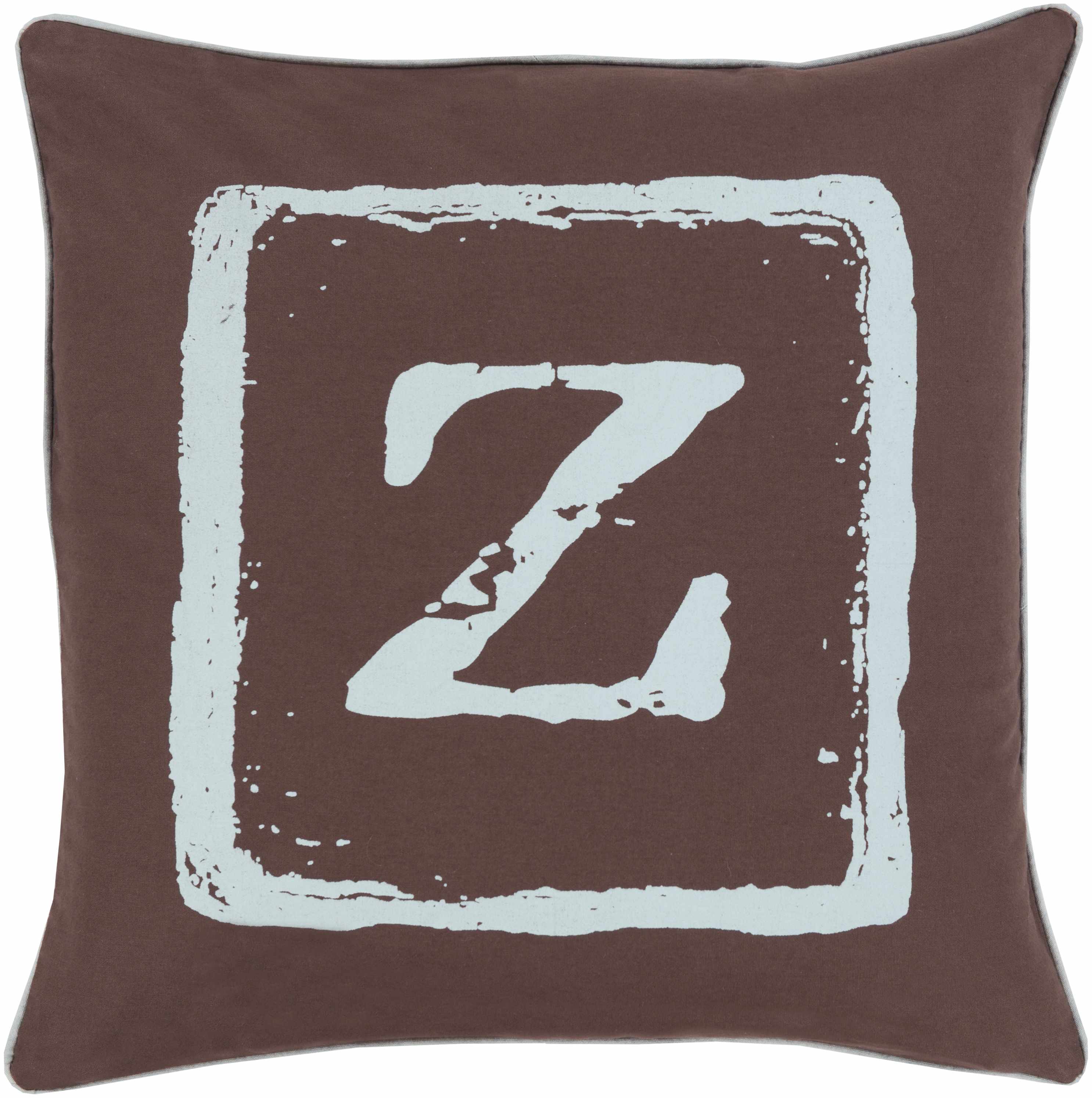 Arabela Brown Letter Z Square Throw Pillow - Clearance-0