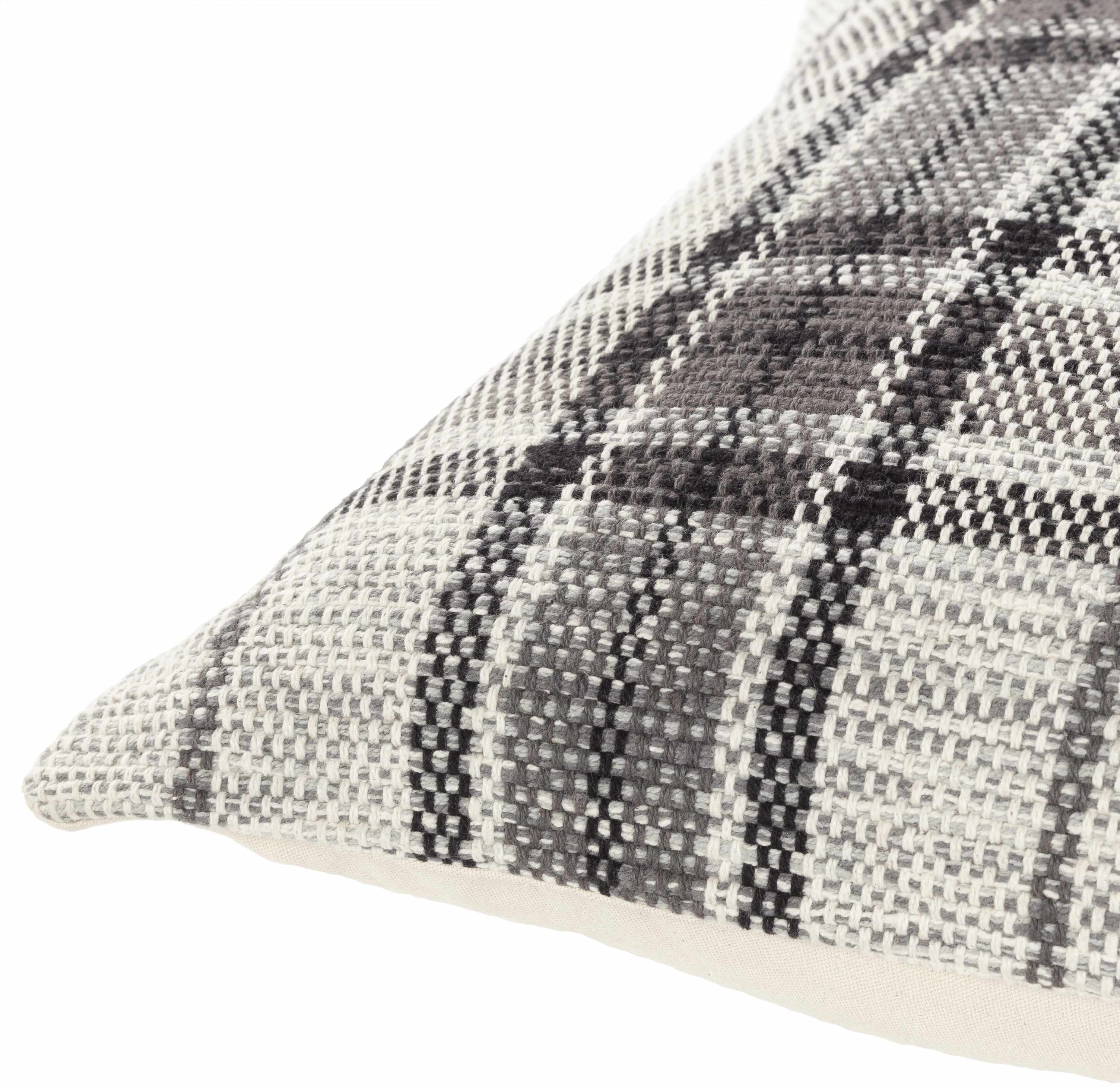 Aran Black Plaid Check Throw Pillow-1