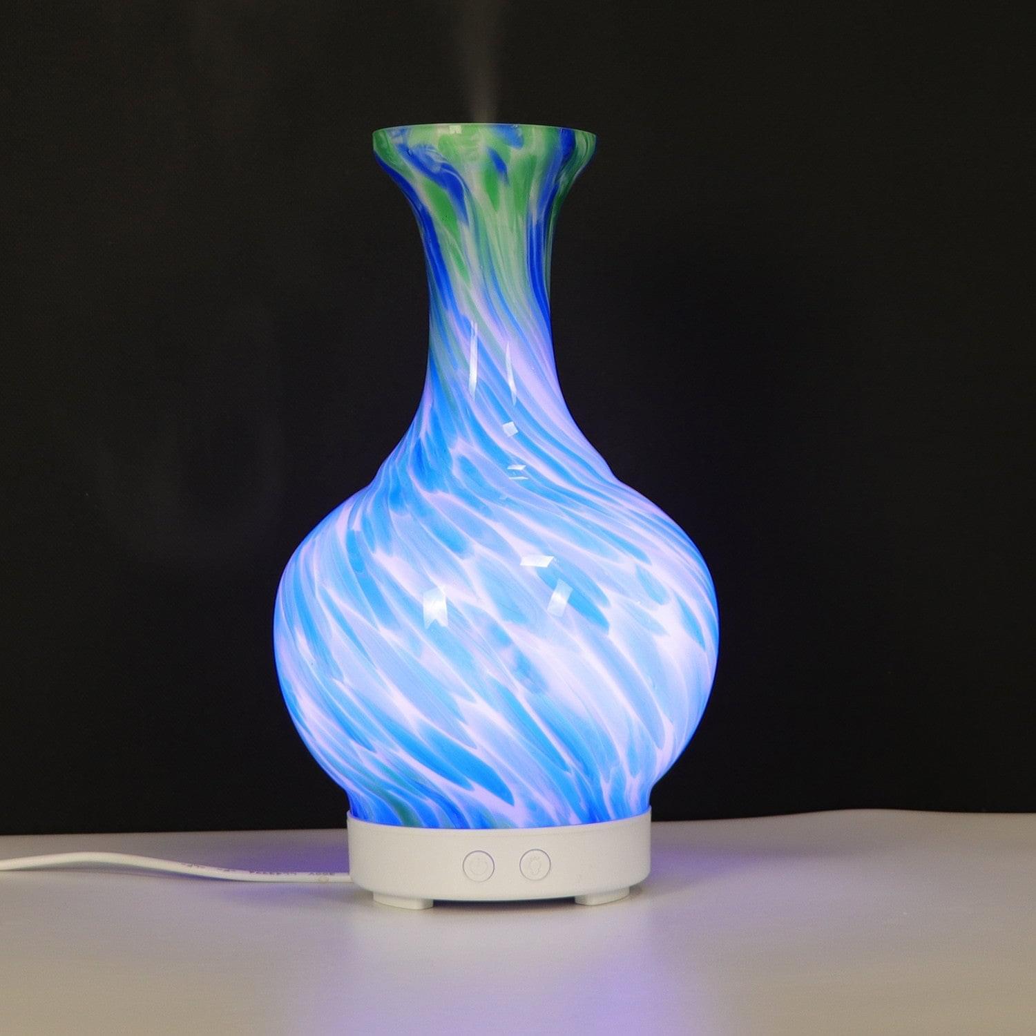 Aroma Atomiser - Glass Vase Blue and Green UK Plug - PRHOMZ