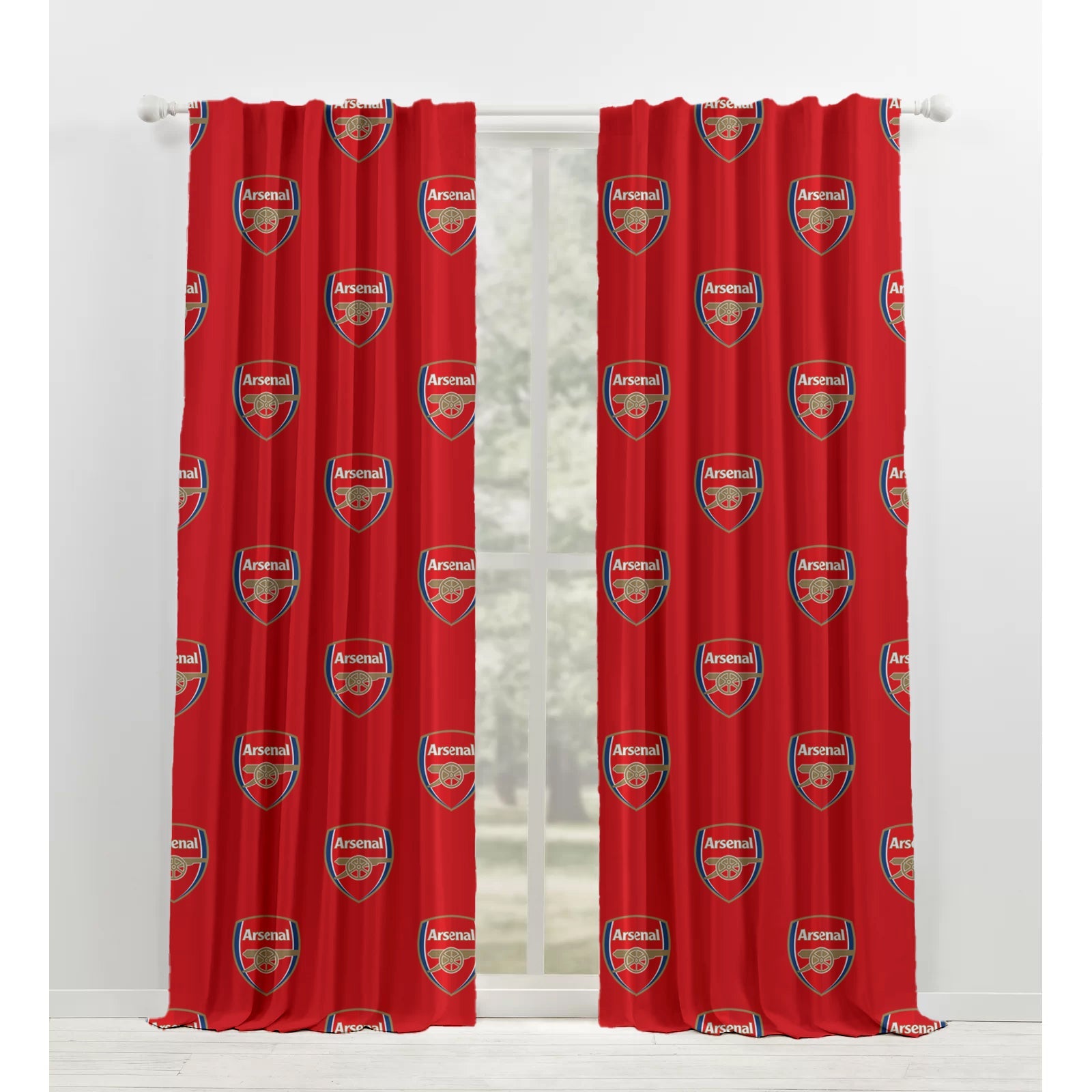 Arsenal FC Curtains UK | Blackout/Light Filtering | Eyelets/Tabs/Pockets/Hooks | 91-457cm (36-180") | Custom Sizes-1