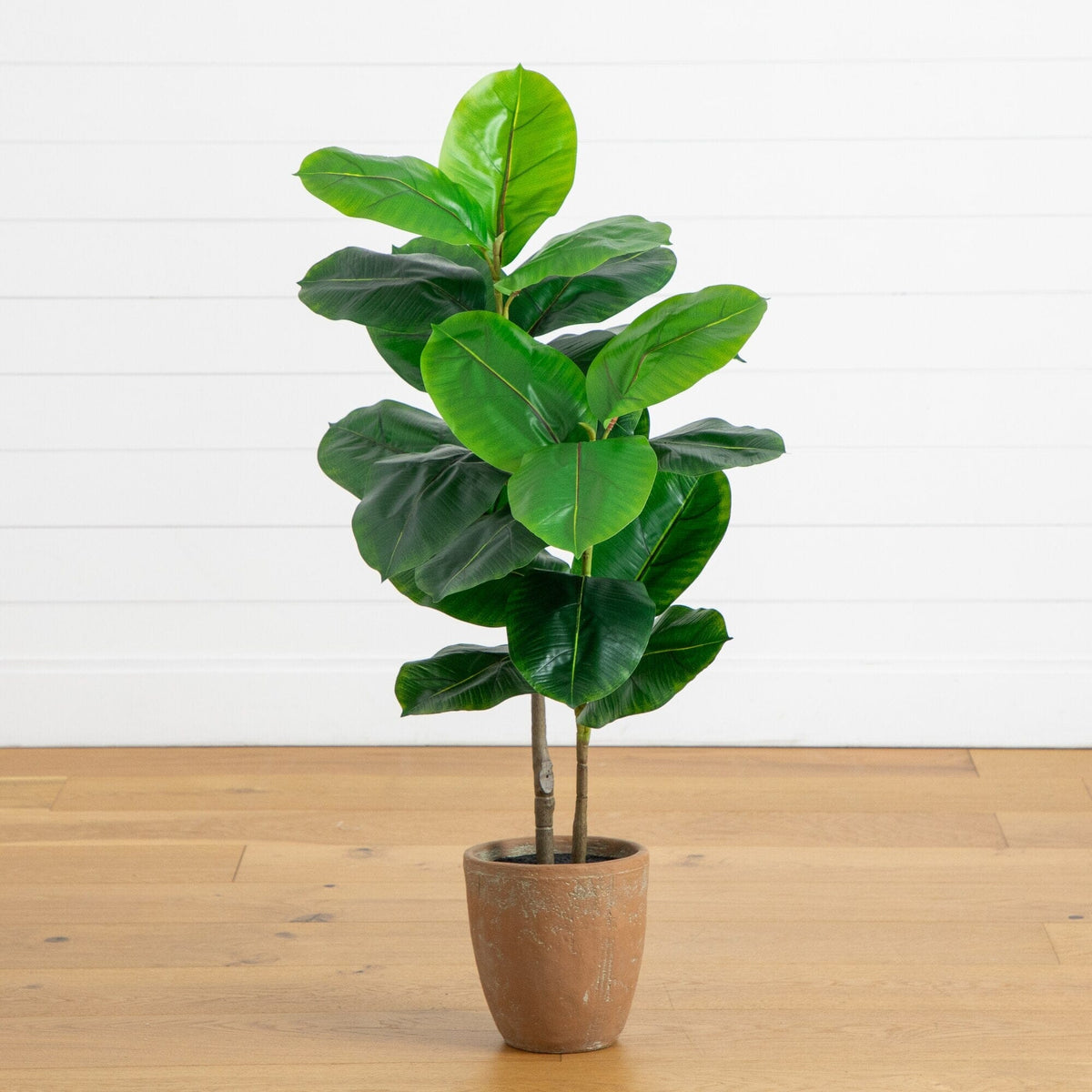 44" Artificial Rubber Tree in Decorative Planter