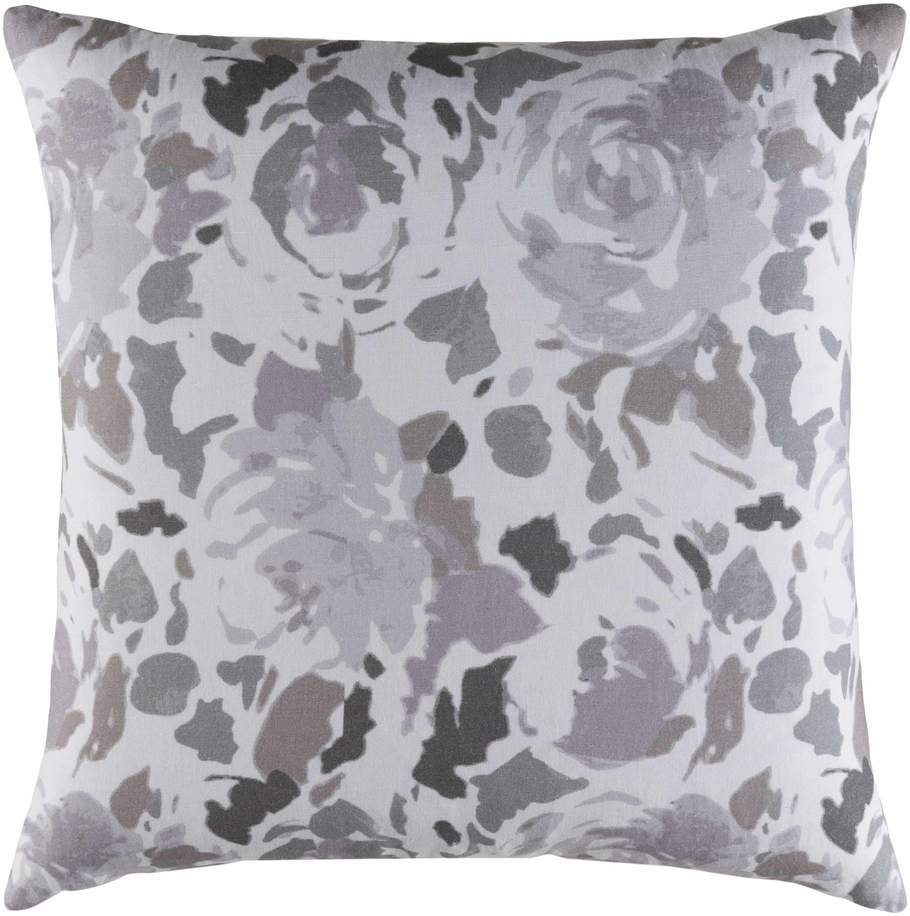 Arvin Gray Floral Pattern Throw Pillow - Clearance - PRHOMZ