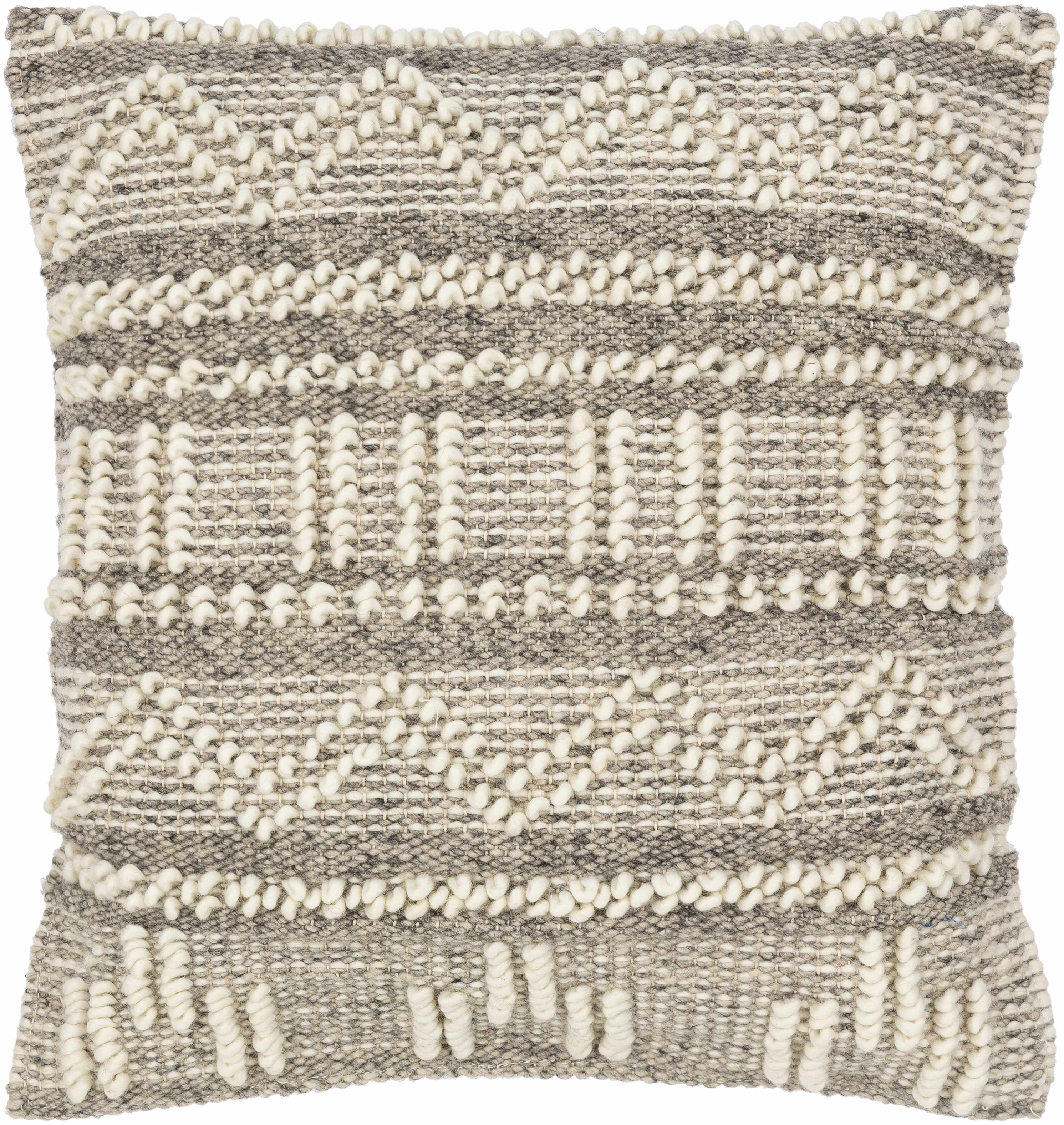 Atascocita Cream Wool&Cotton Throw Pillow-1