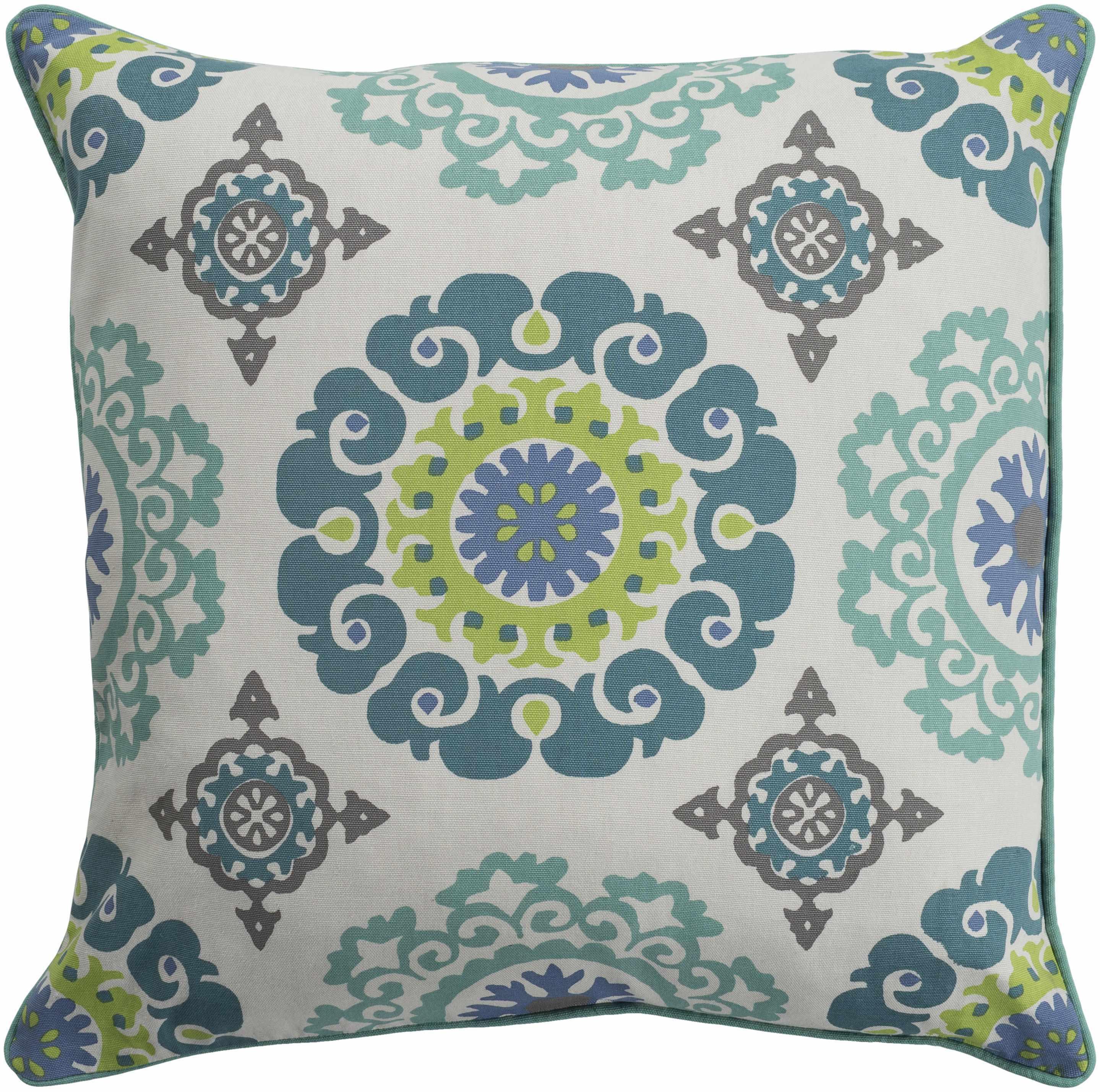 Atchison Teal and Green Medallion Throw Pillow - Clearance - PRHOMZ