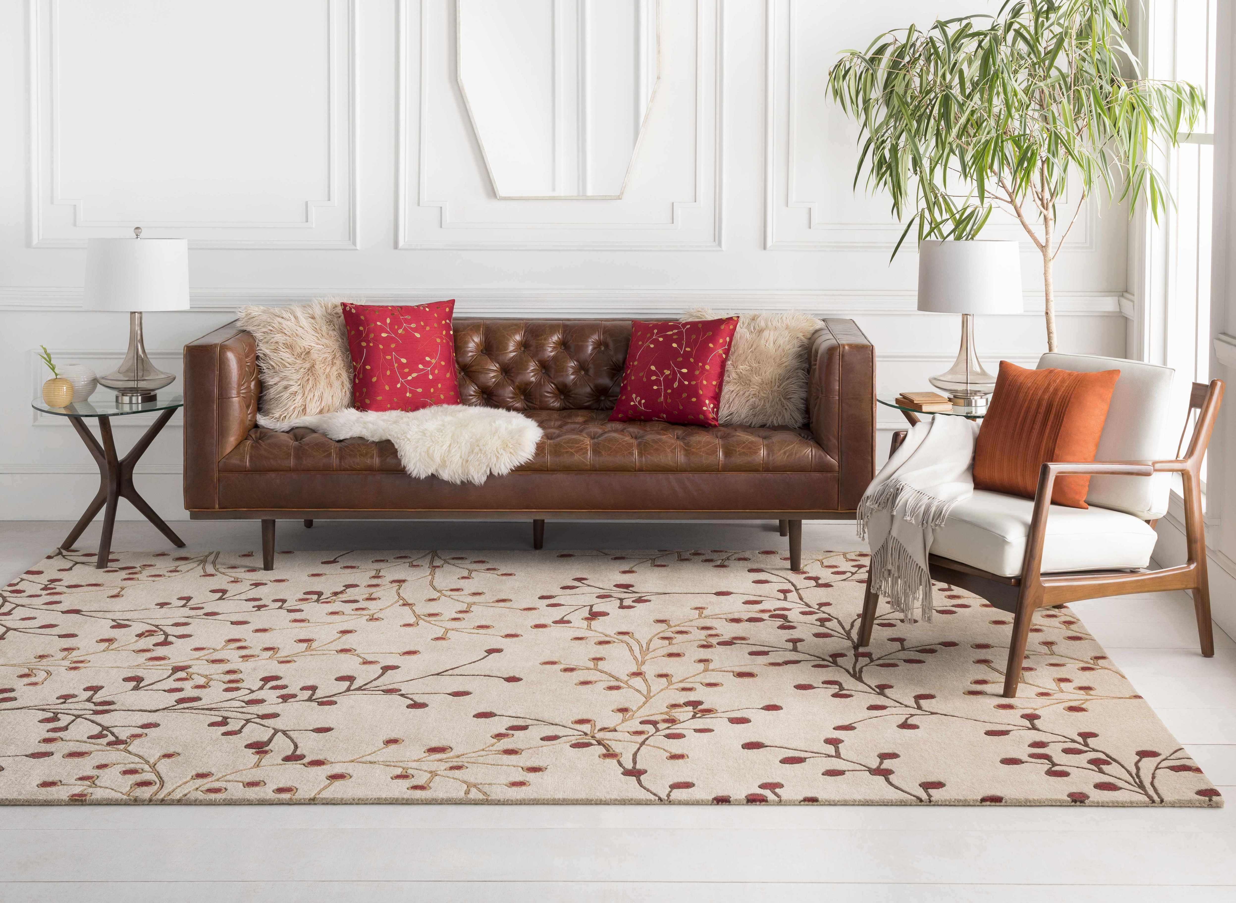 Bournemouth Rust Square Throw Pillow - PRHOMZ