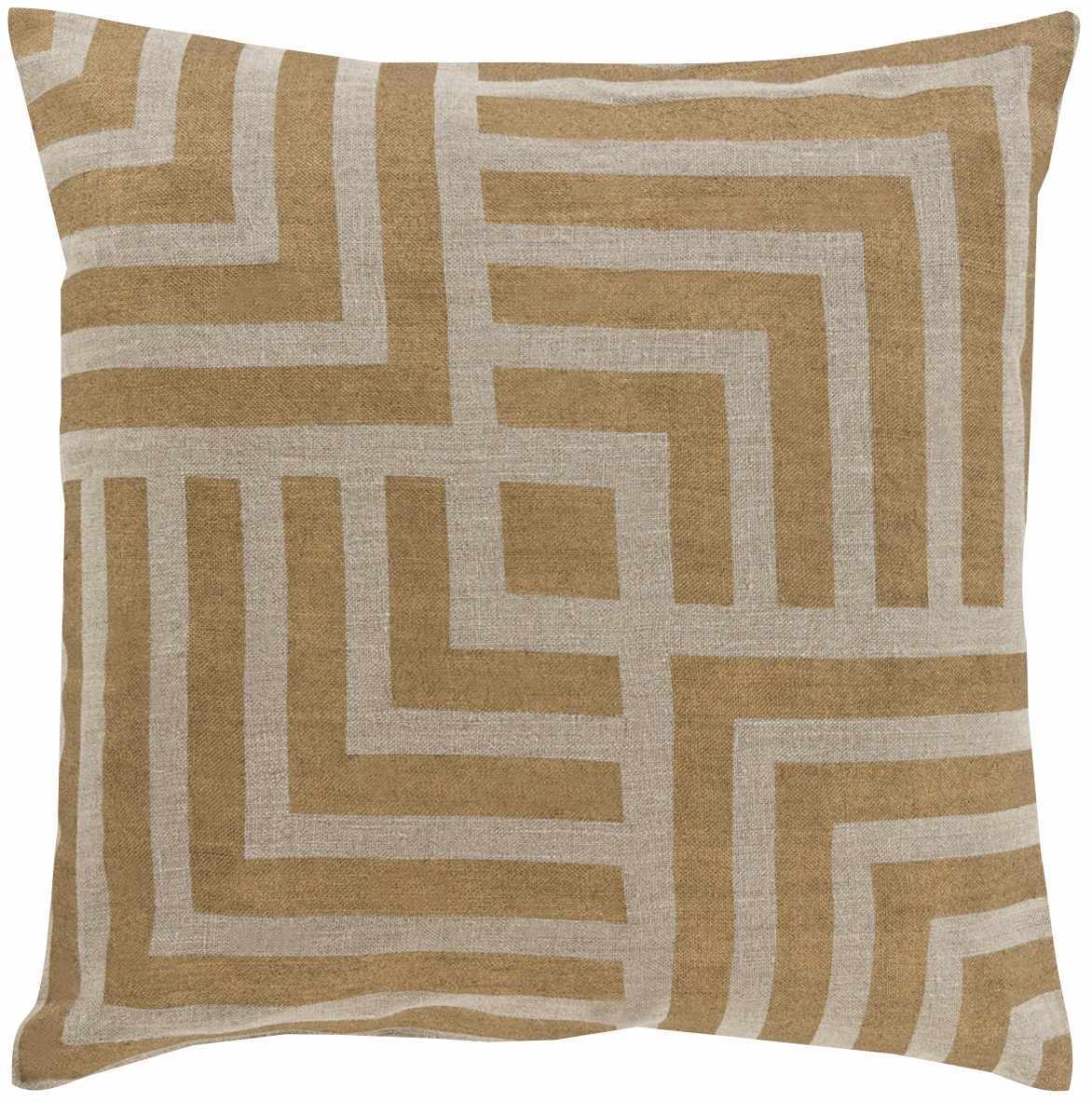 Atworth Tan Geometric Maze Throw Pillow - Clearance-0