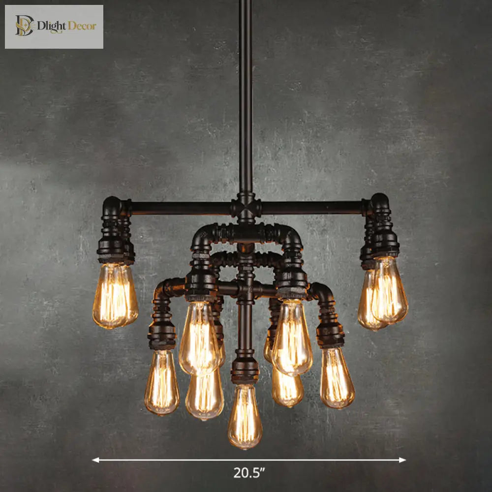 Avery Industrial Chandelier | Modern Dining Room Lighting