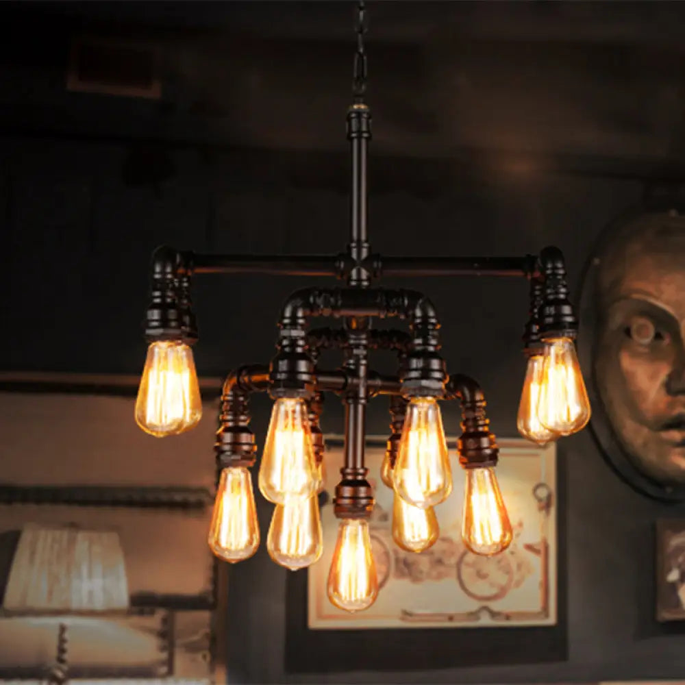 Avery Industrial Chandelier | Modern Dining Room Lighting