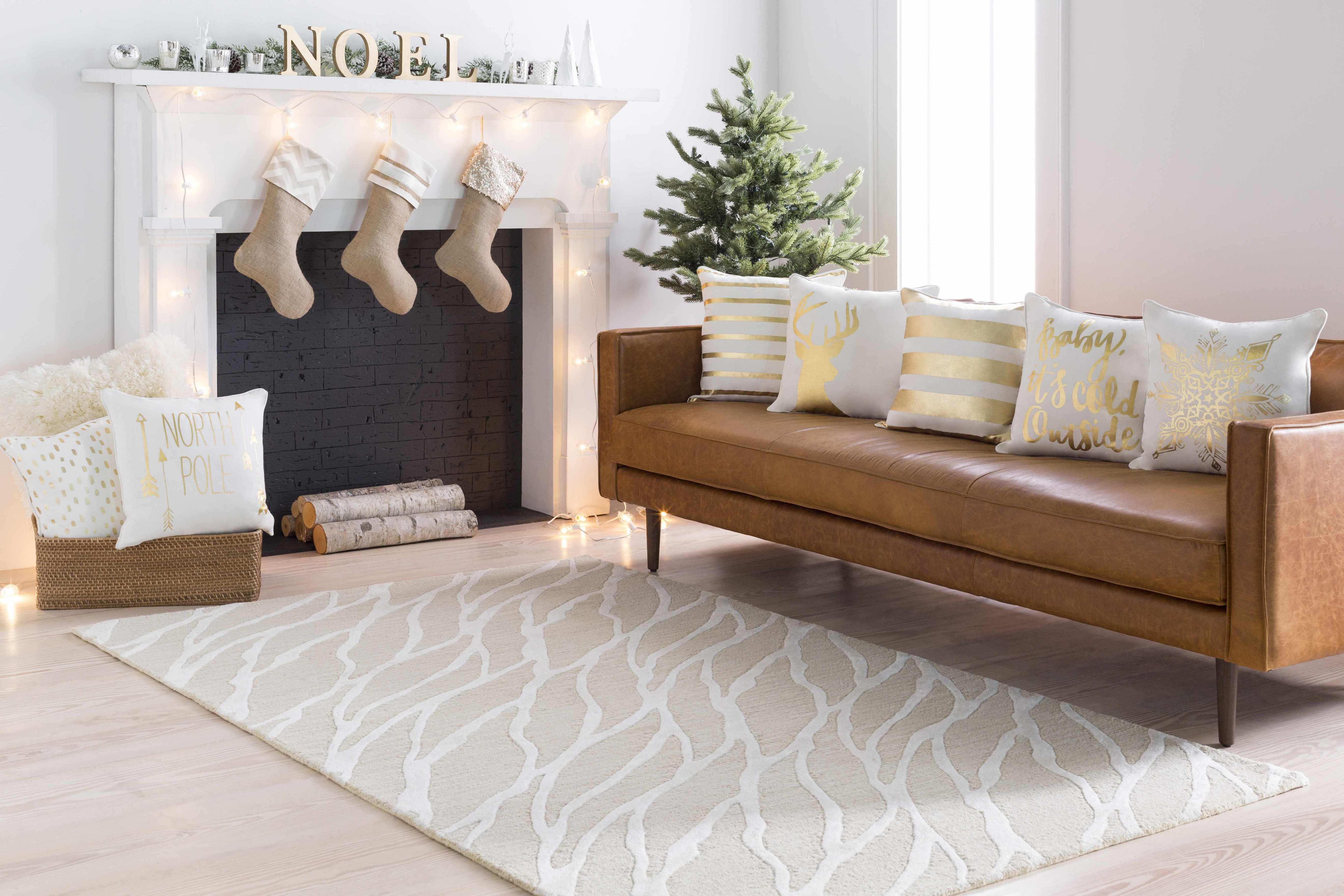 Pontypool Gold Script North Pole Lumbar Pillow - Clearance-1