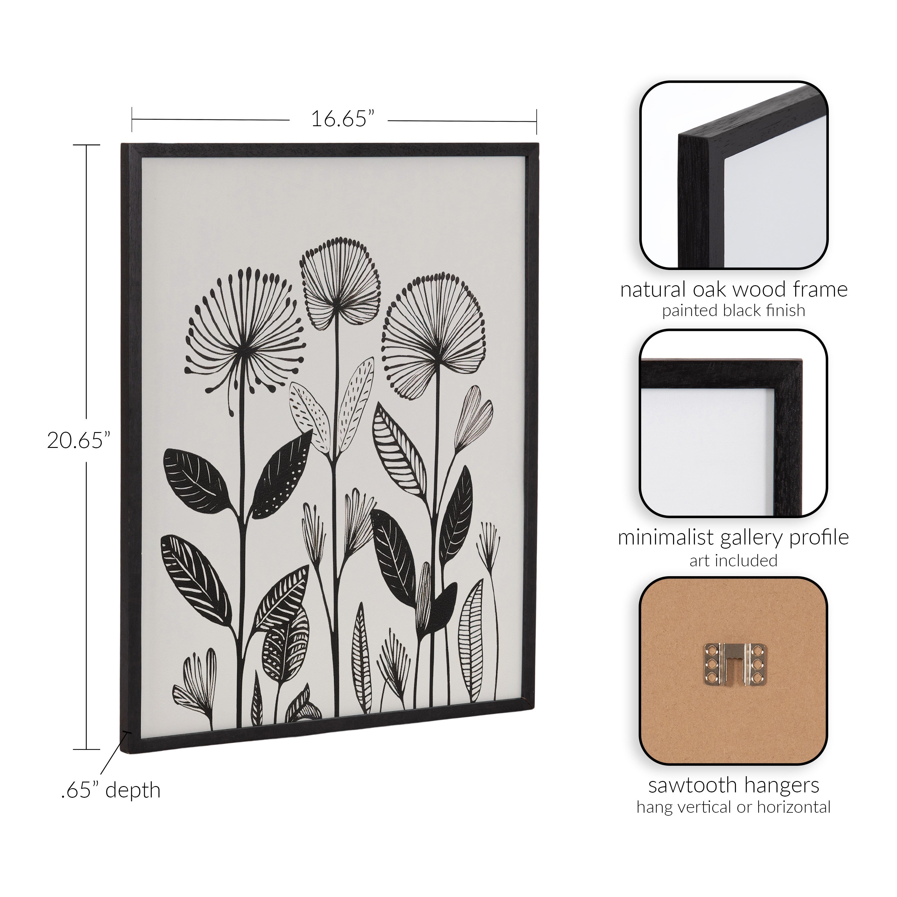 Gallery Simple Modern Linocut Botanicals Print by The Creative Bunch Studio