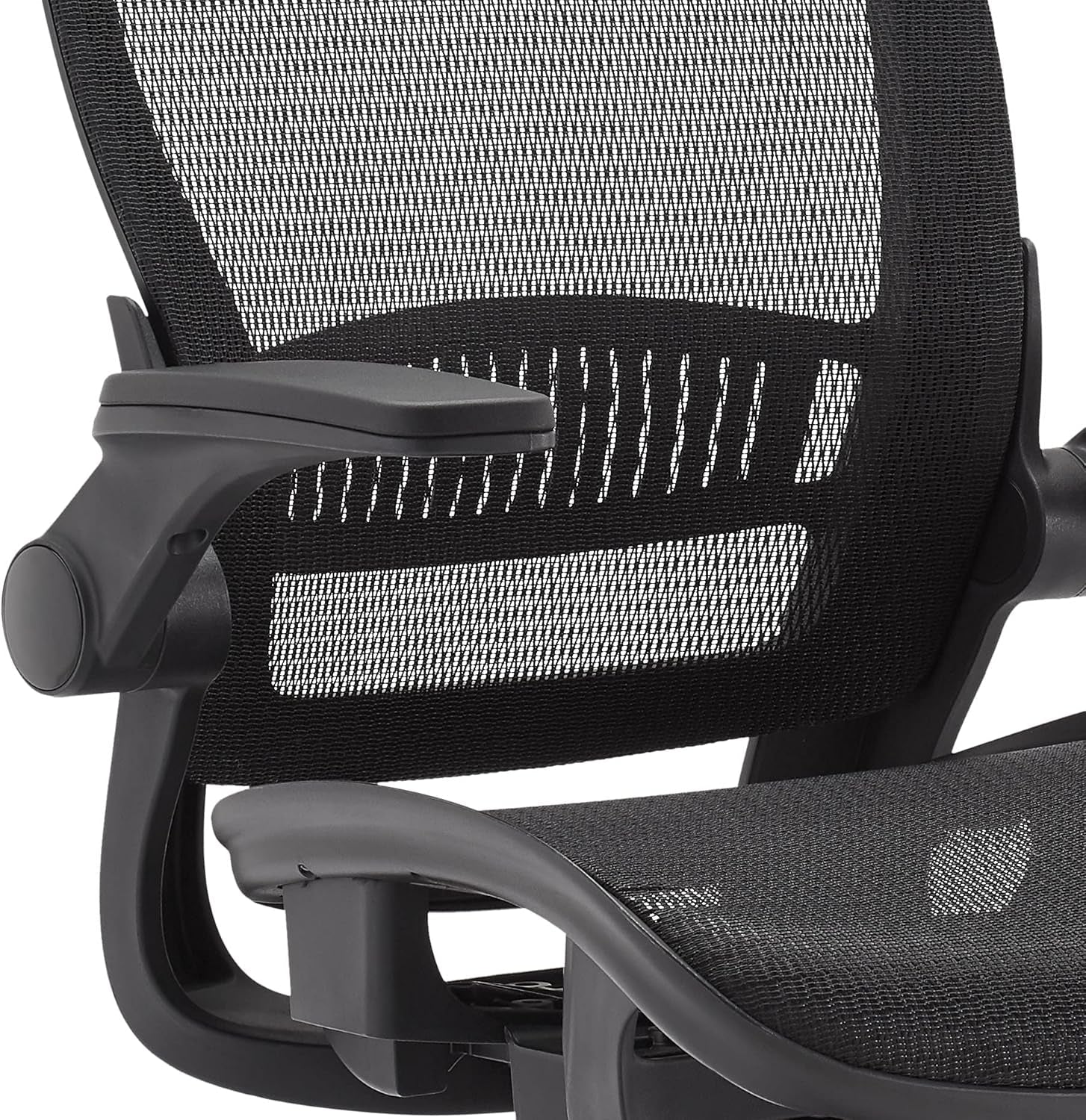 Ergonomic High Back Chair With Mesh Seat Flip Up Armrests